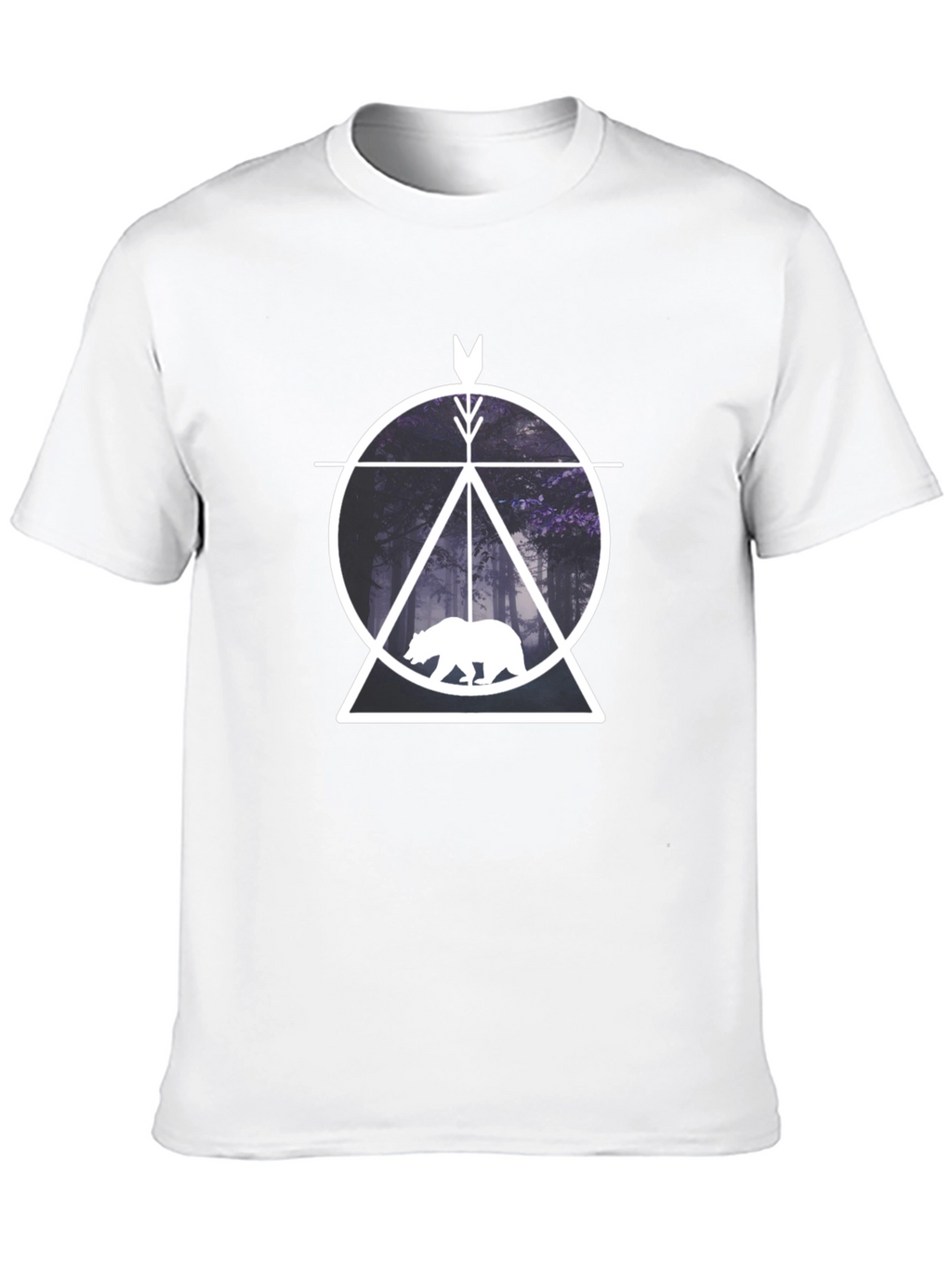 Geometric Bear Forest Graphic Tee