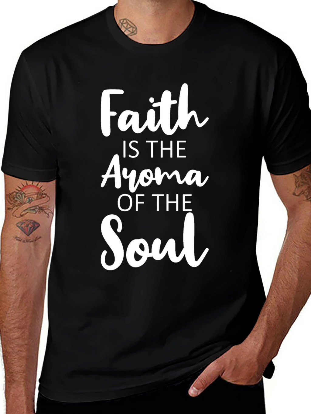 Faith Aroma Soul T-Shirt - Spiritual Black Tee