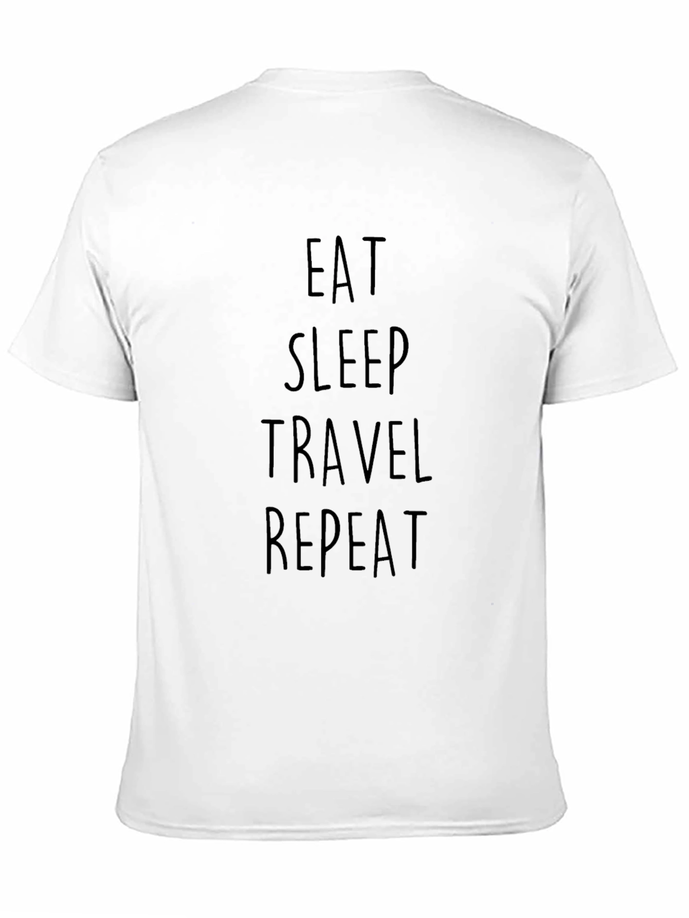 Eat Sleep Travel Repeat Graphic Tee - Casual Black T-Shirt