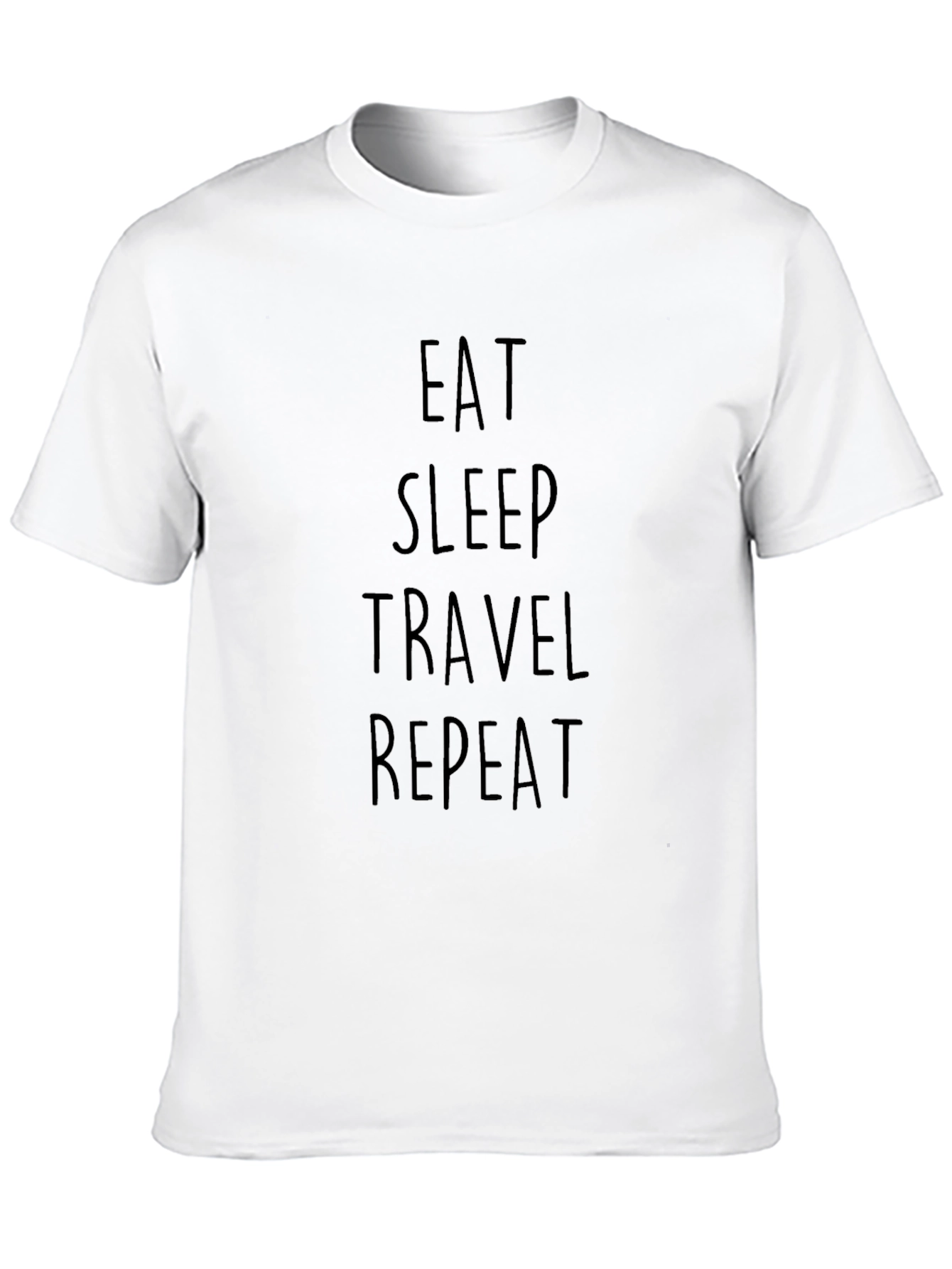 Eat Sleep Travel Repeat Graphic Tee - Casual Black T-Shirt