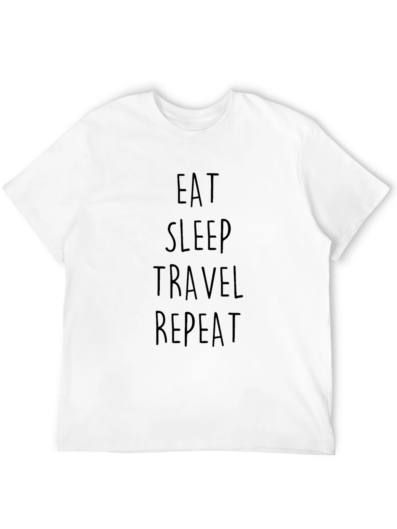 Eat Sleep Travel Repeat Graphic Tee - Casual Black T-Shirt