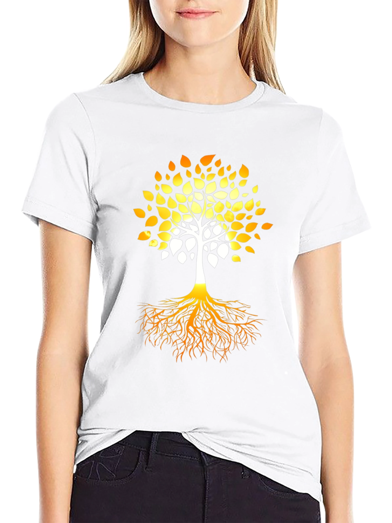 Tree of Life Graphic Print Black T-Shirt