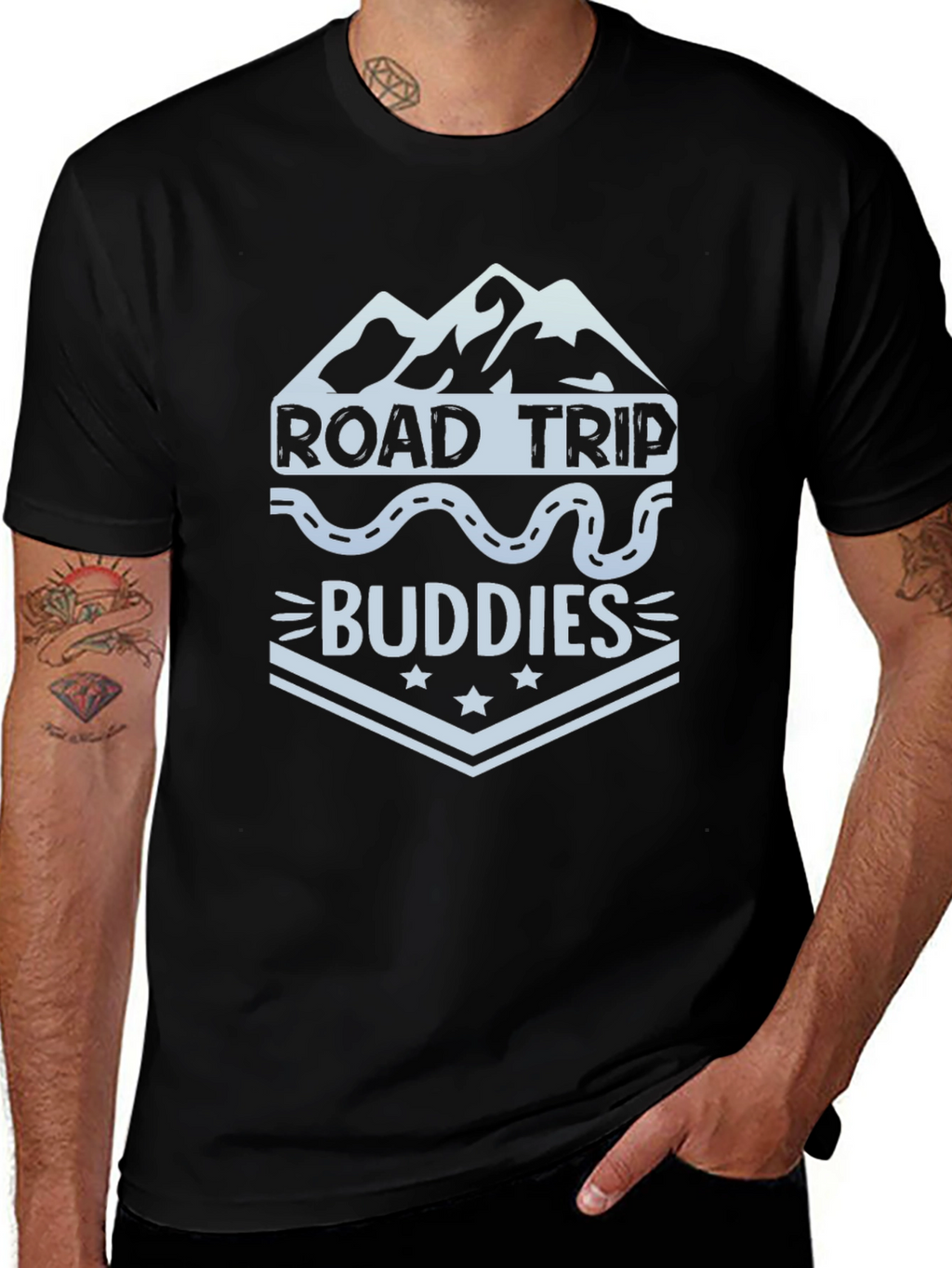 Road Trip Buddies Graphic Tee - Black