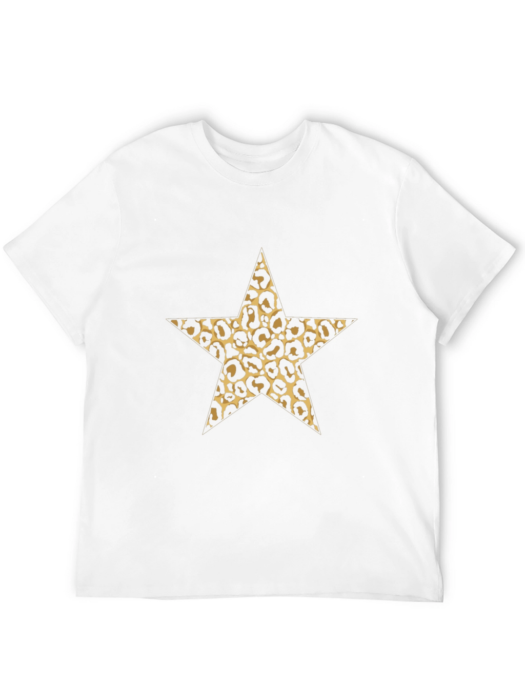 Leopard Star Print Black Tee