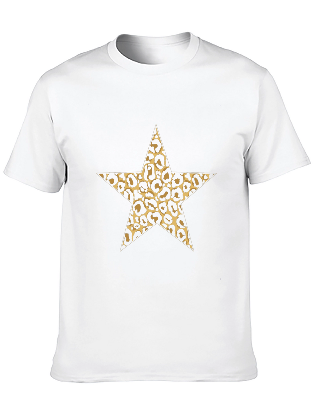 Leopard Star Print Black Tee