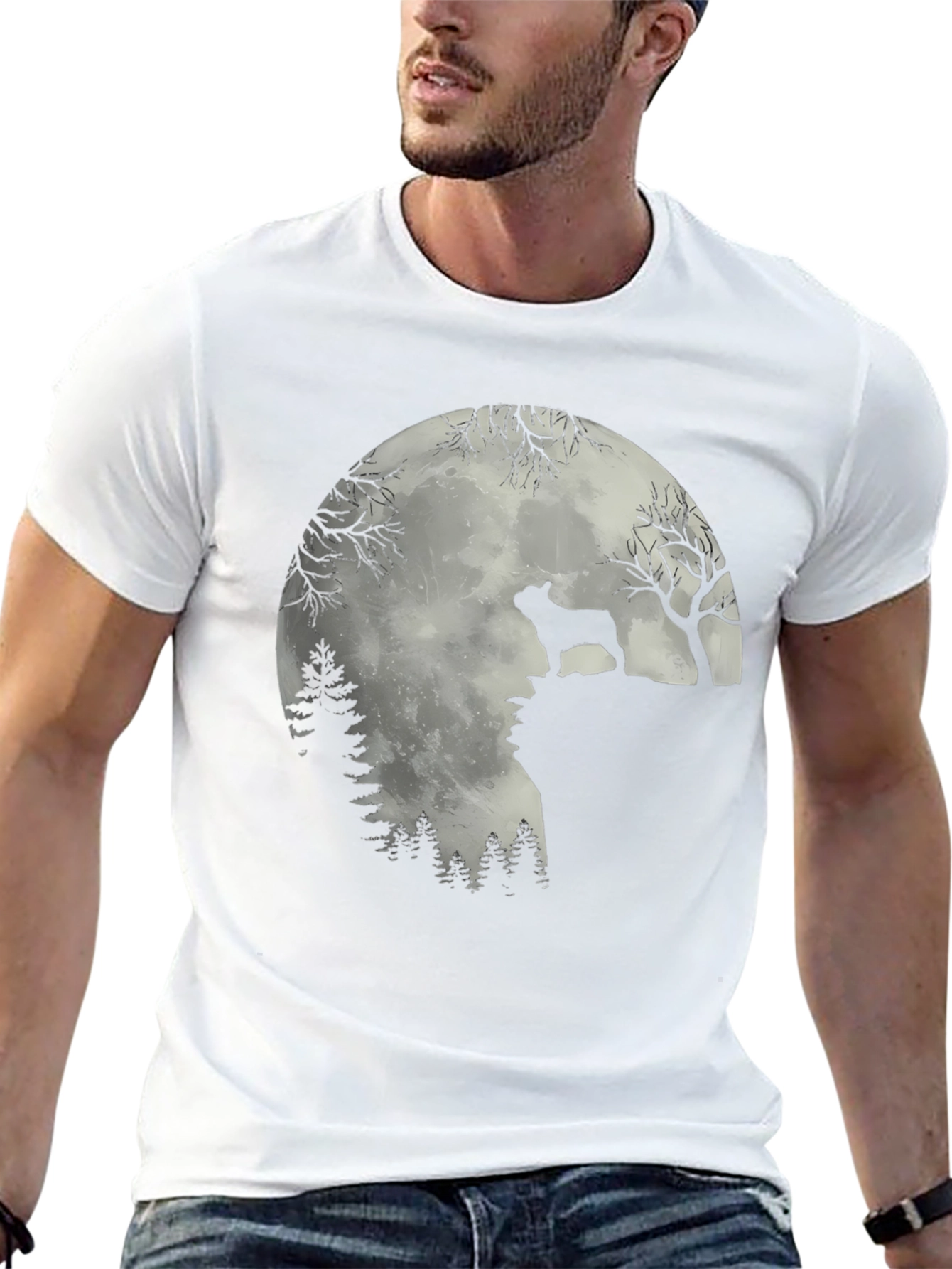 Dog Silhouette Moon T-Shirt