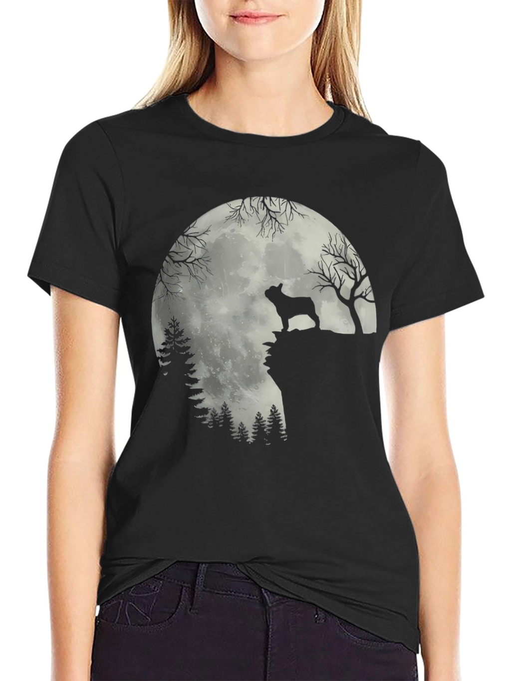 Dog Silhouette Moon T-Shirt