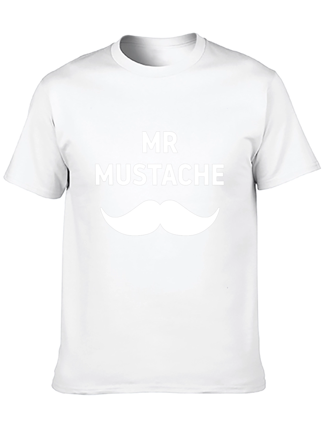 Mr. Mustache Graphic Print Black T-Shirt