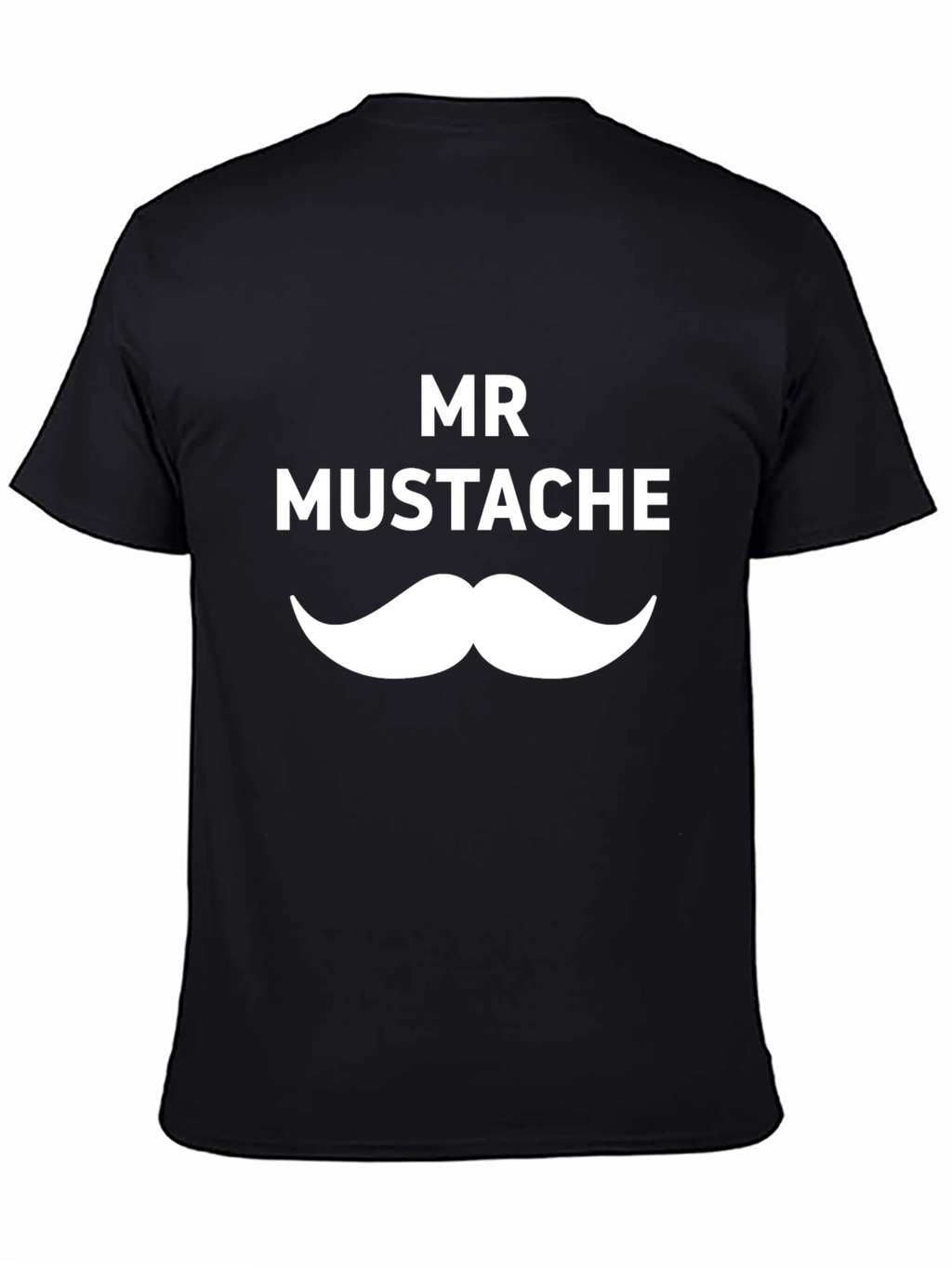 Mr. Mustache Graphic Print Black T-Shirt