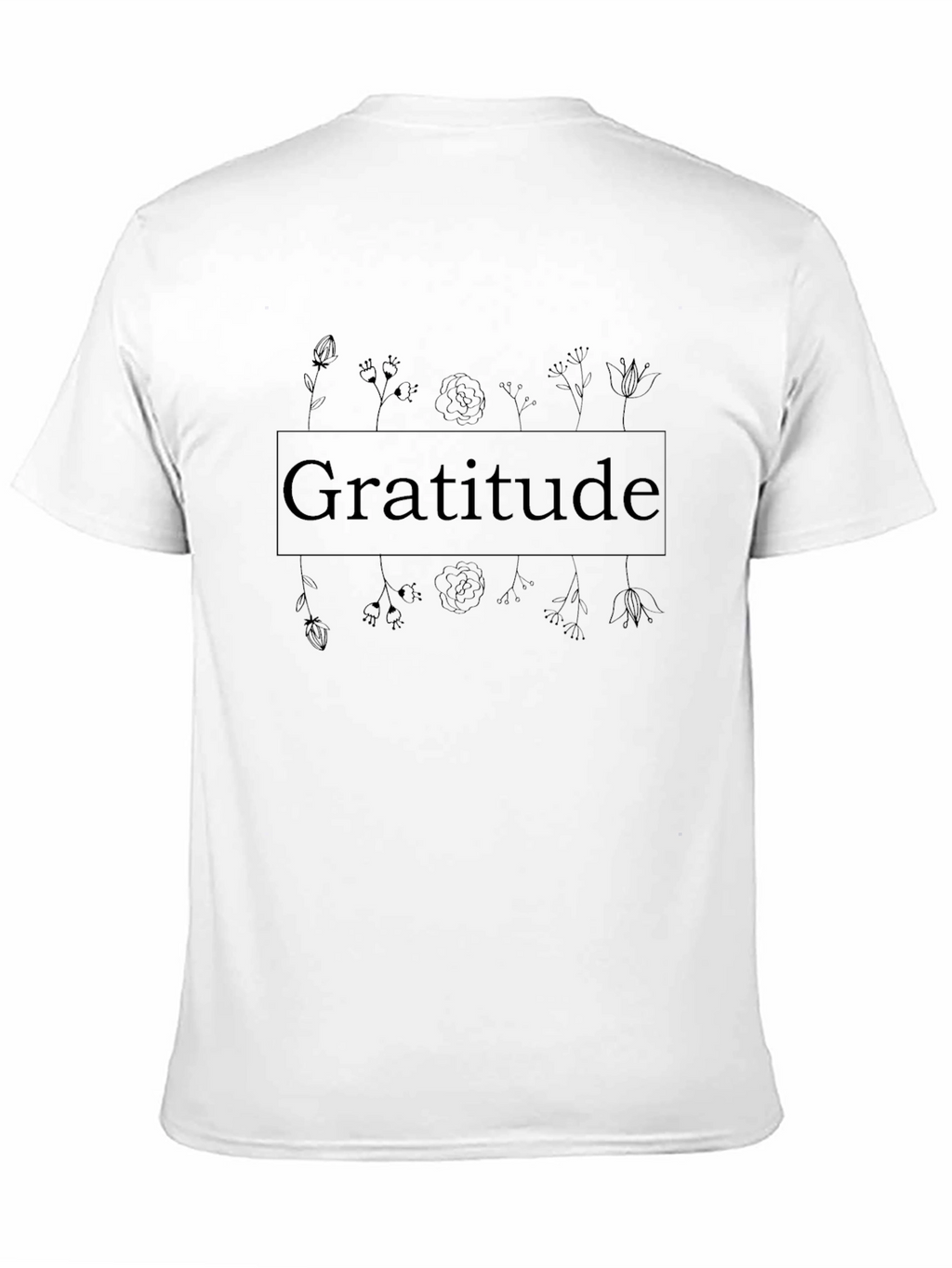 Gratitude Floral T-Shirt - Black