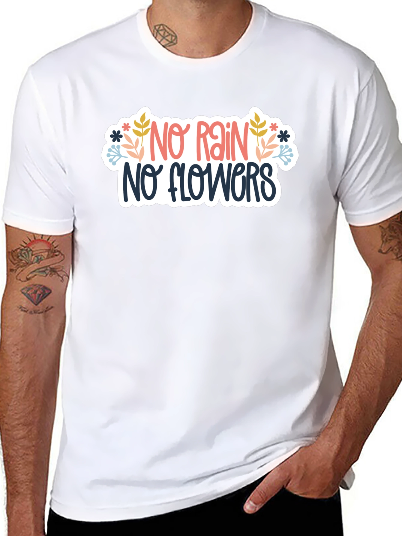No Rain No Flowers Graphic Tee - Black