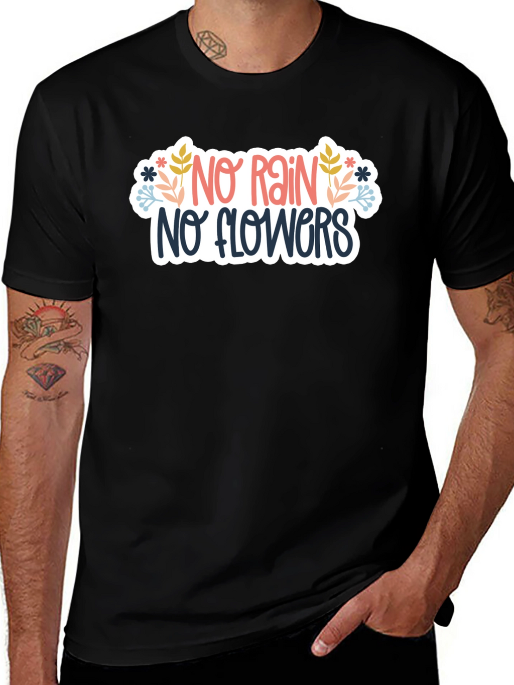 No Rain No Flowers Graphic Tee - Black