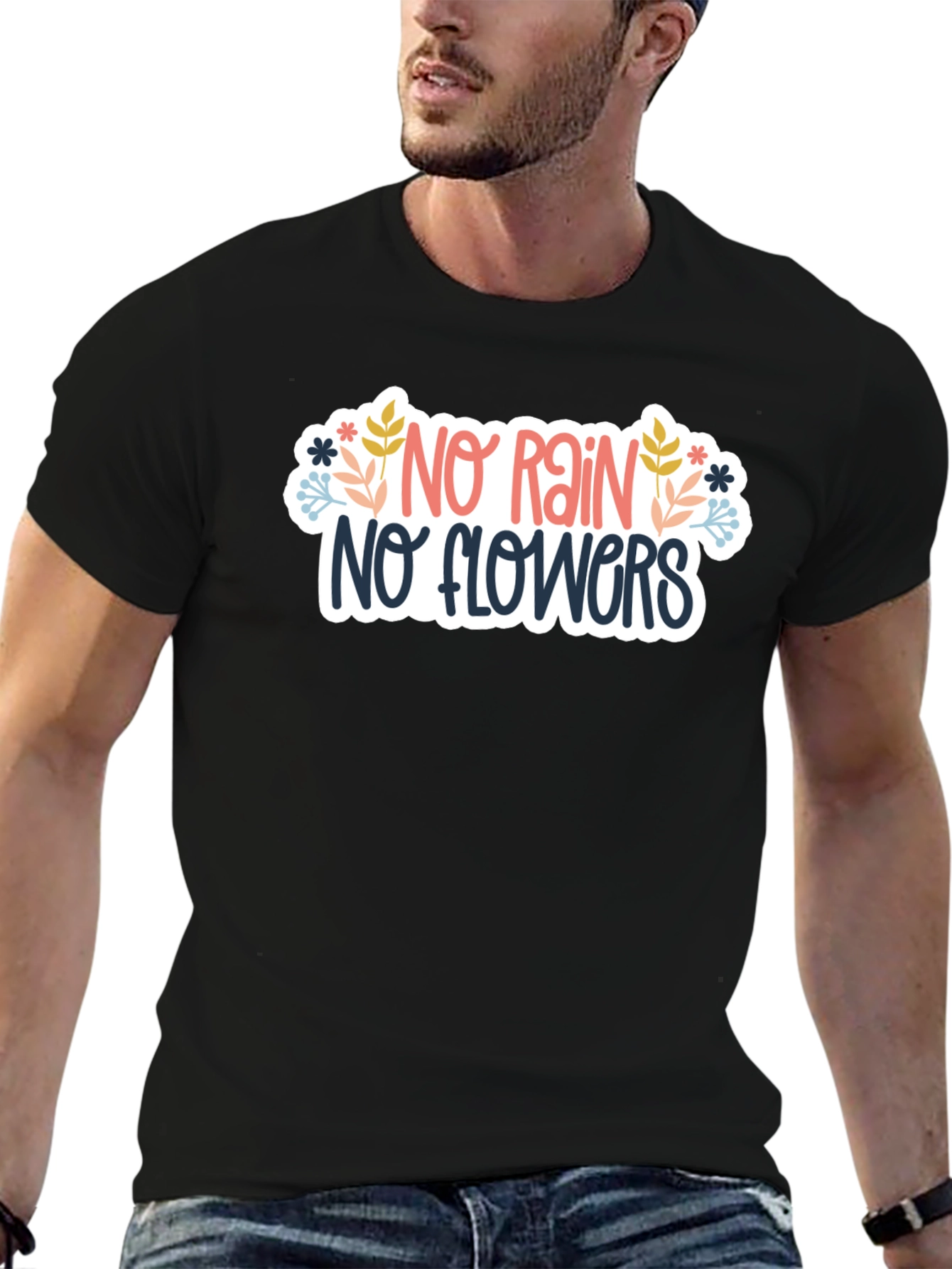No Rain No Flowers Graphic Tee - Black