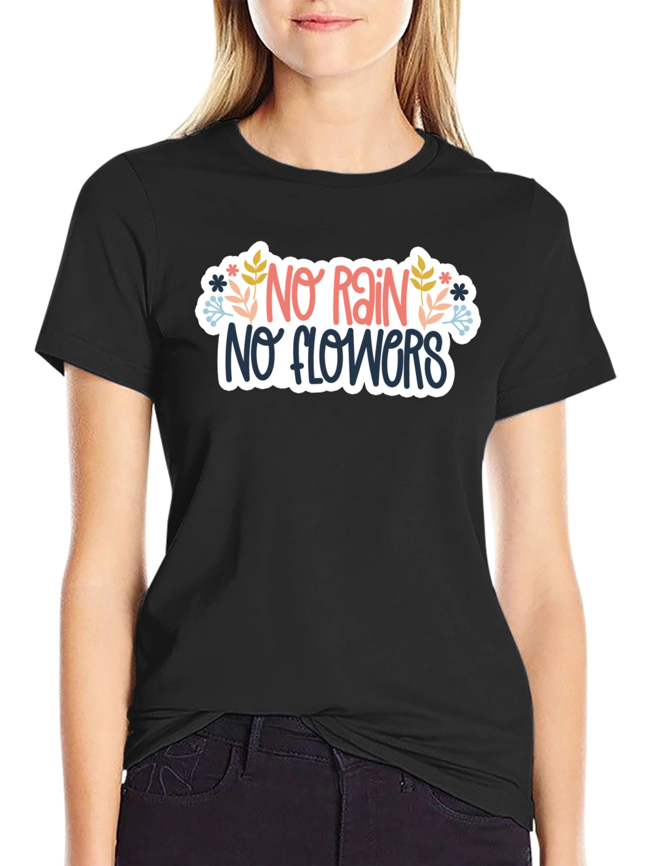 No Rain No Flowers Graphic Tee - Black