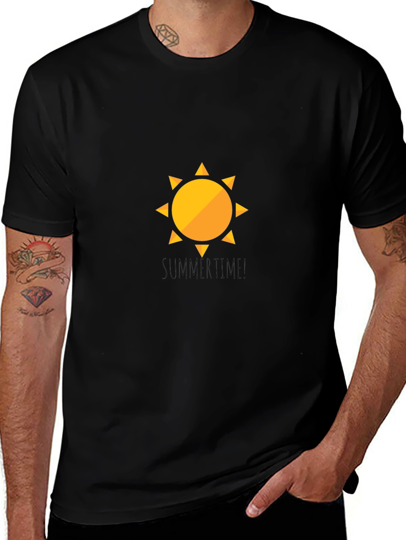SummerTime Sun Graphic Black T-Shirt