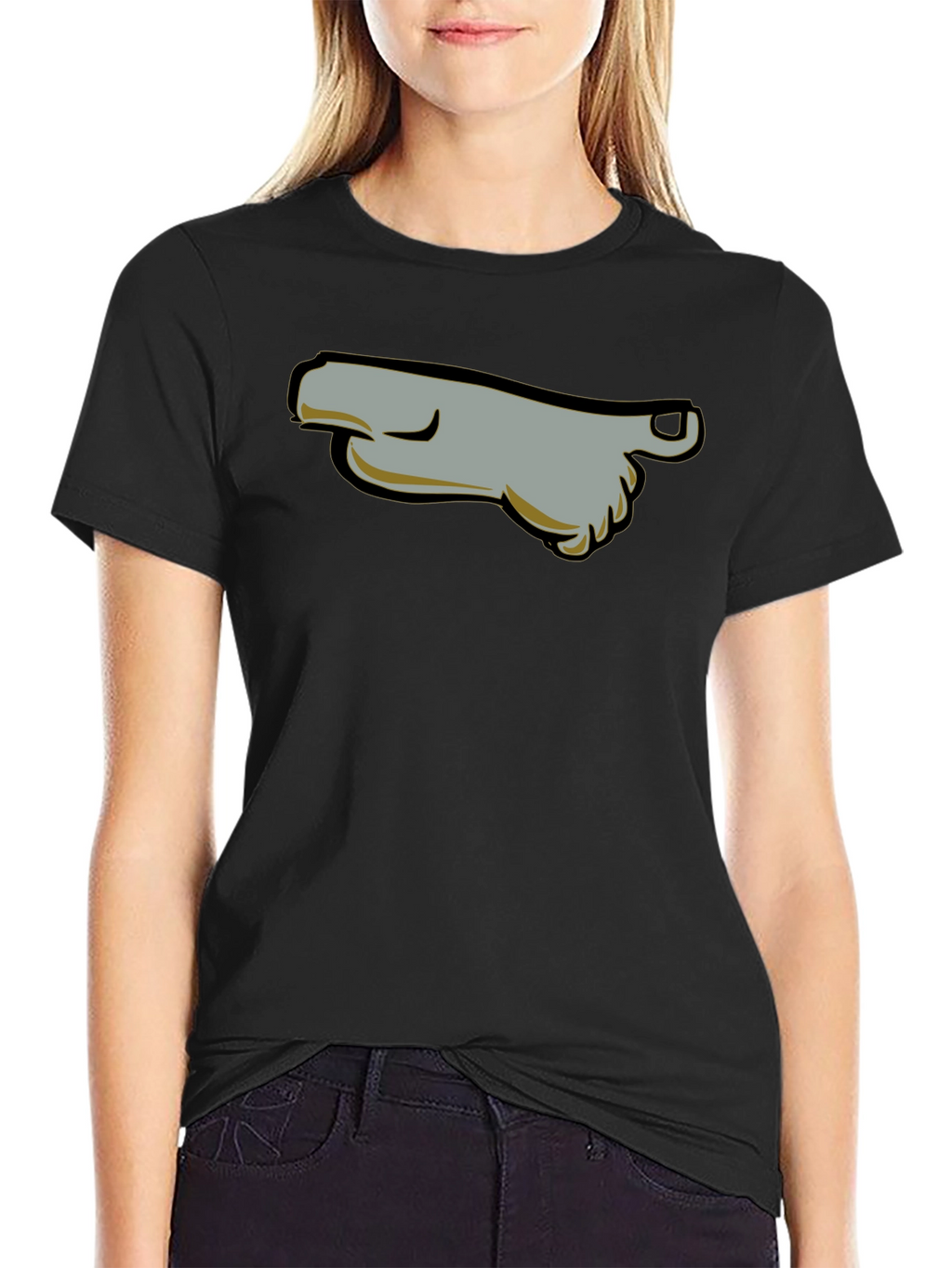 Cartoon Foot T-Shirt - Black Graphic Tee
