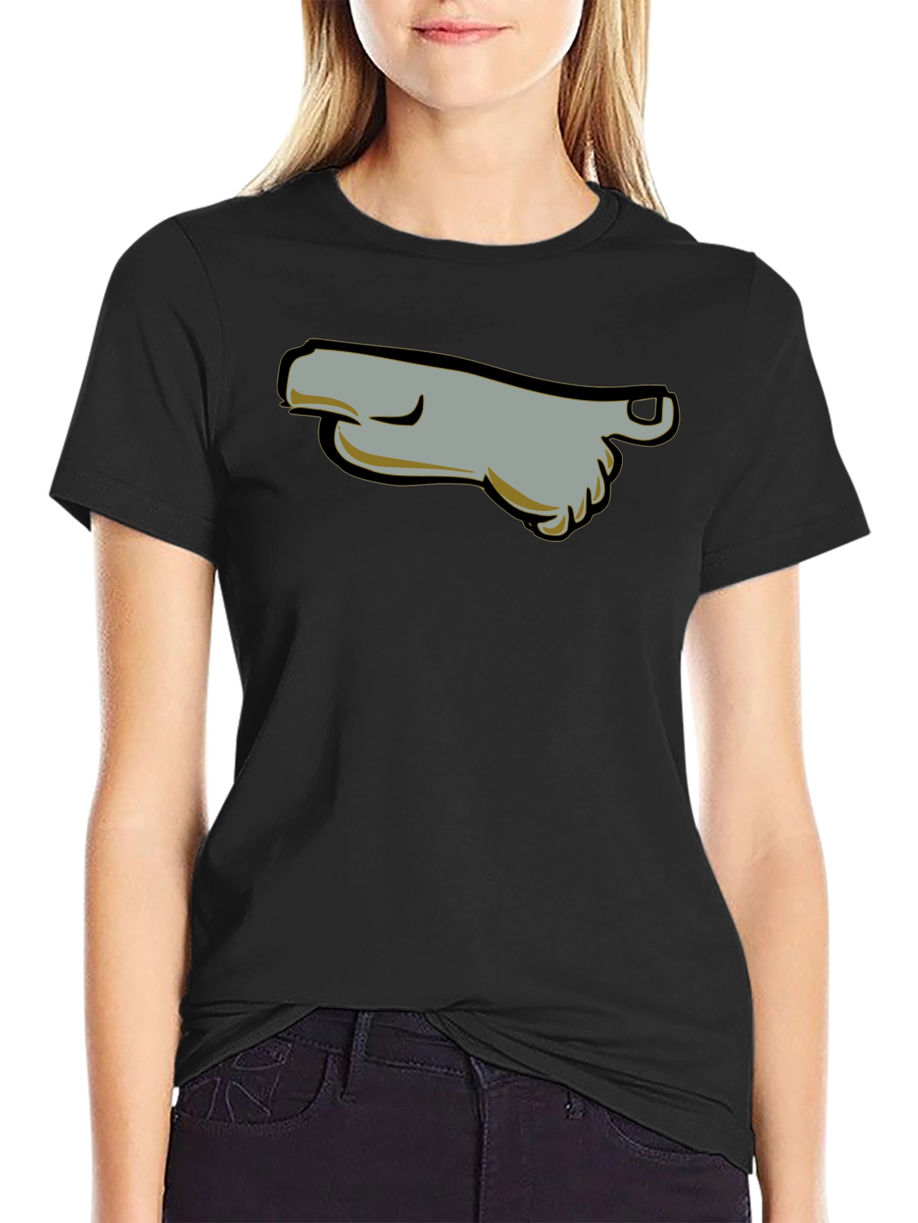Cartoon Foot T-Shirt - Black Graphic Tee