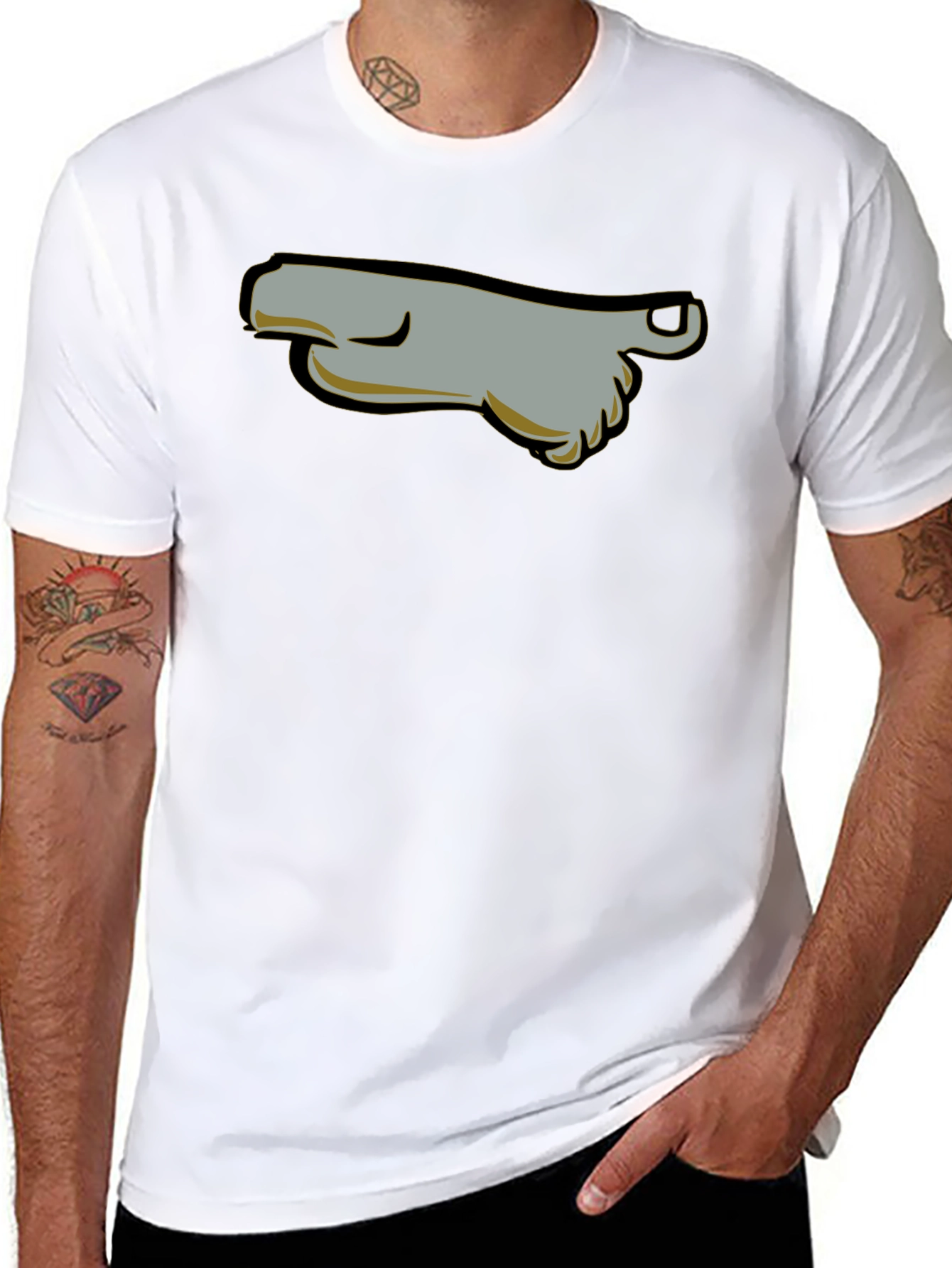 Cartoon Foot T-Shirt - Black Graphic Tee
