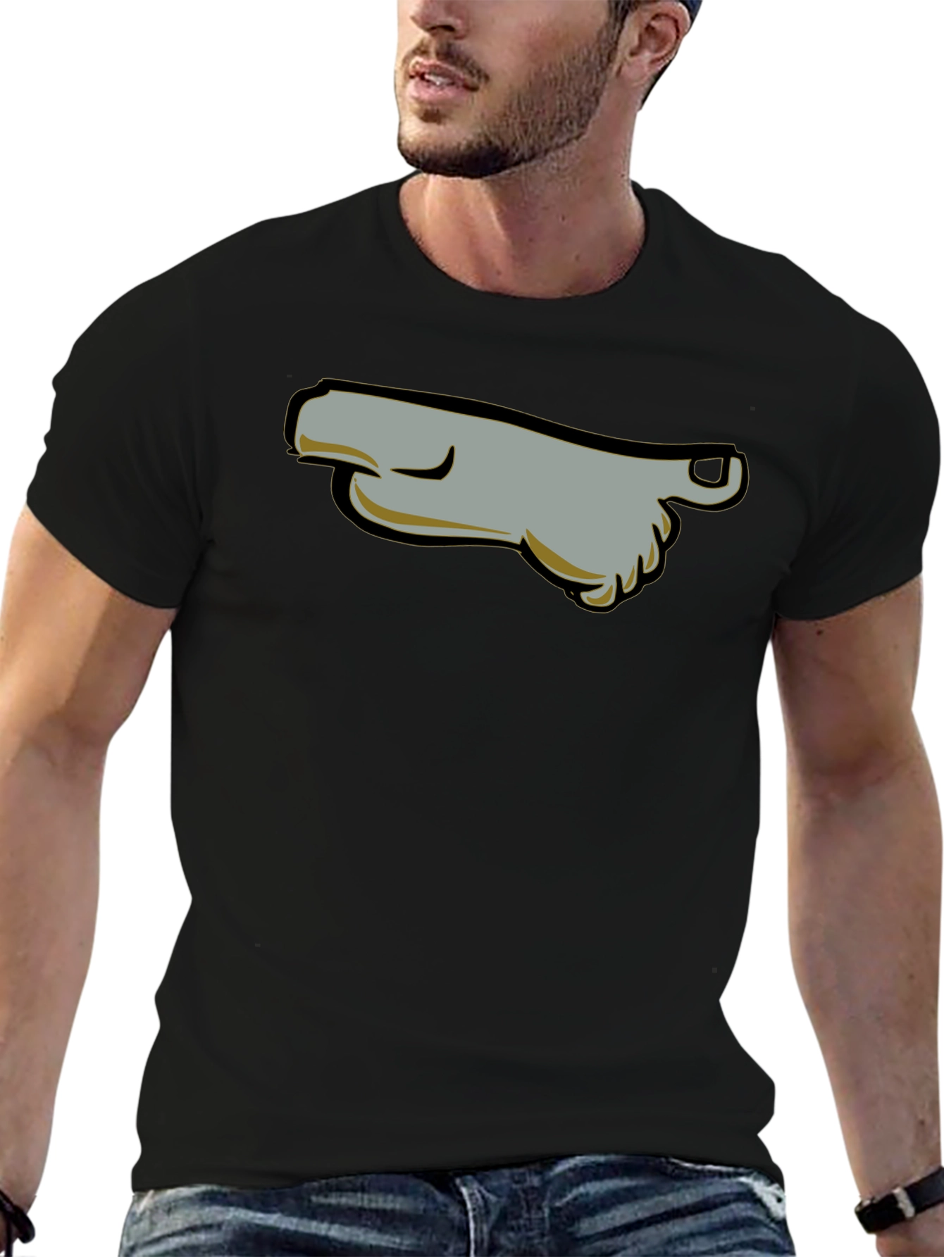 Cartoon Foot T-Shirt - Black Graphic Tee