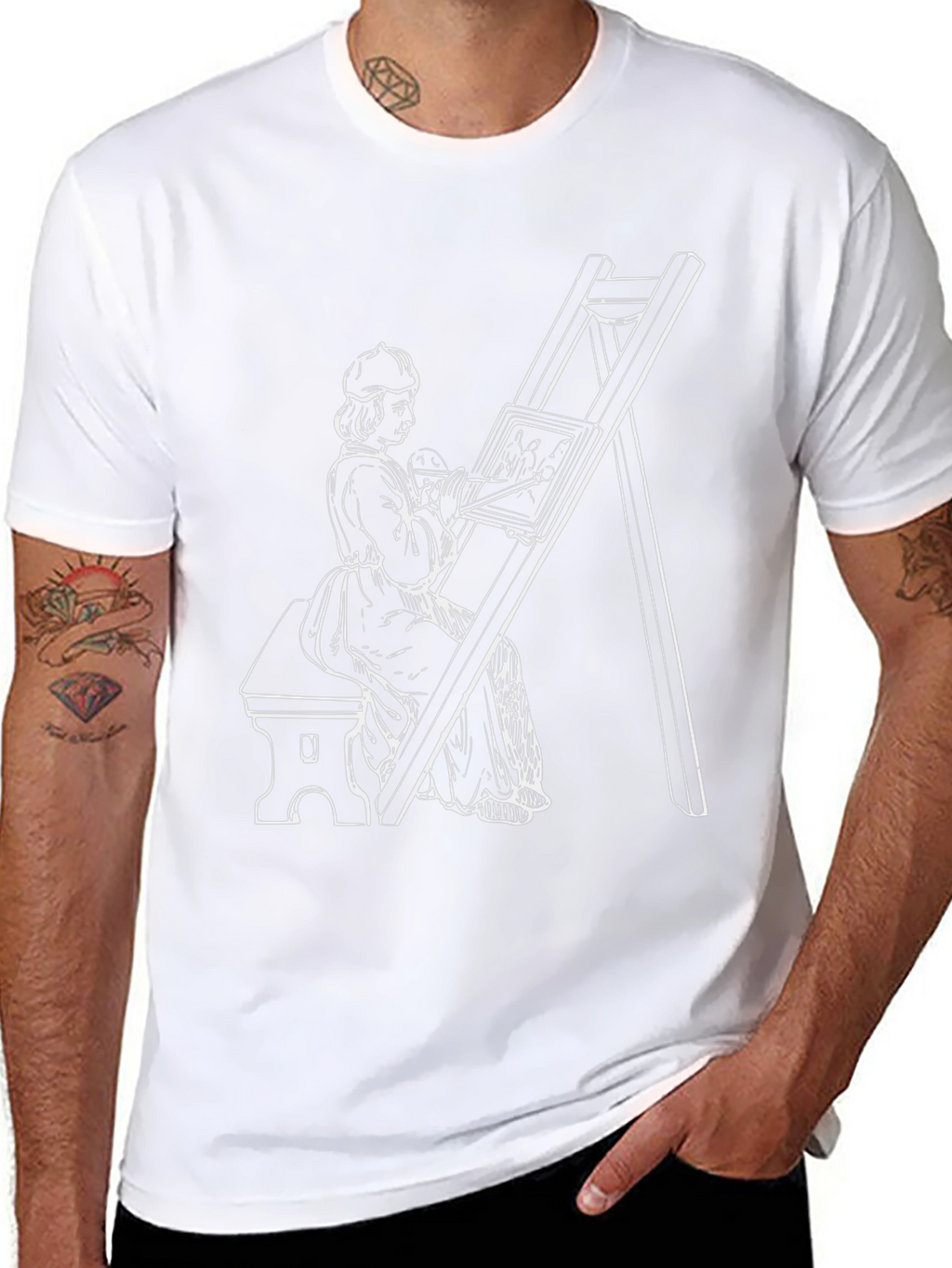 Artist at Easel Graphic T-Shirt