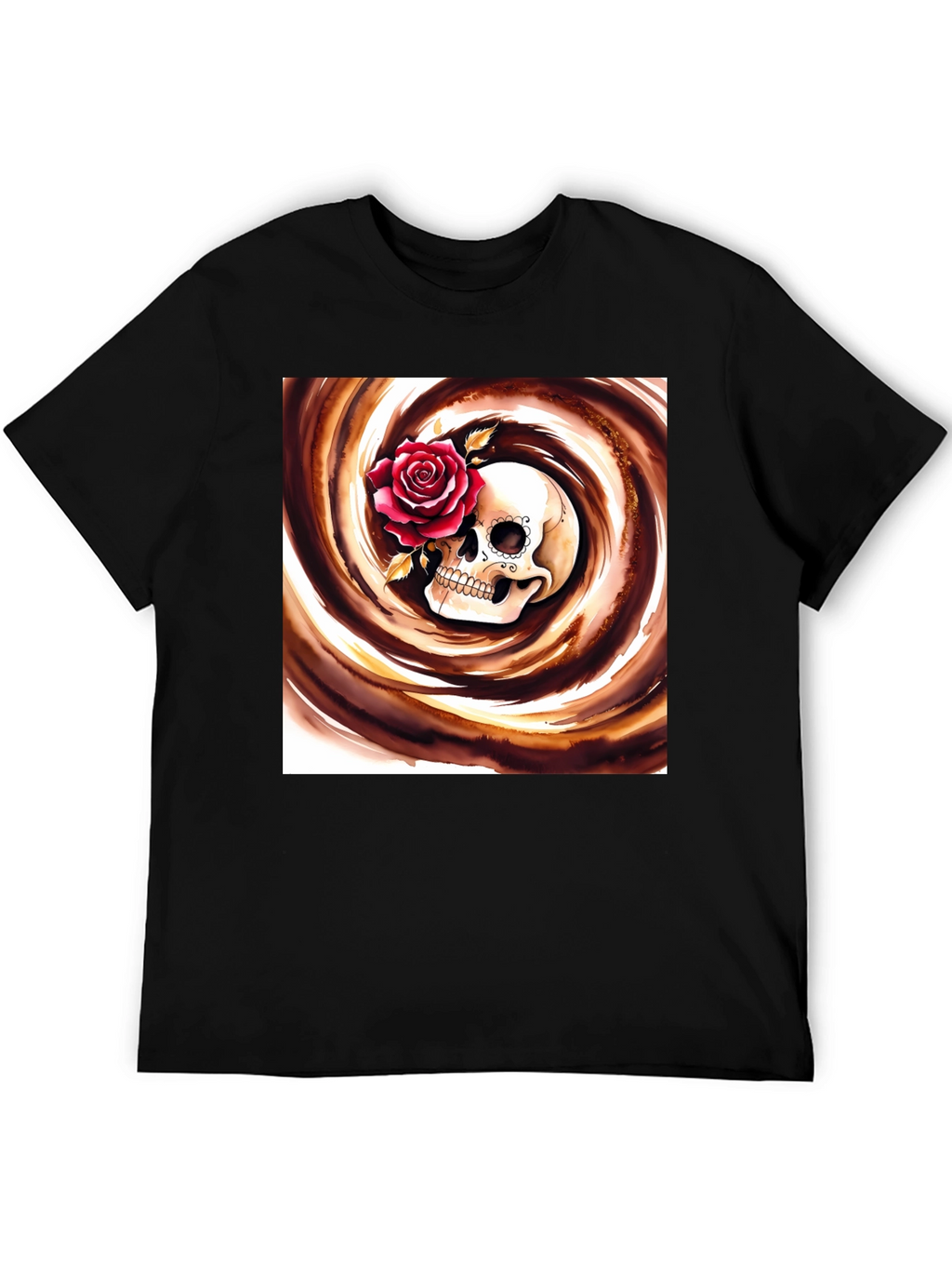 Skull & Rose Graphic Tee - Stylish Unisex T-Shirt