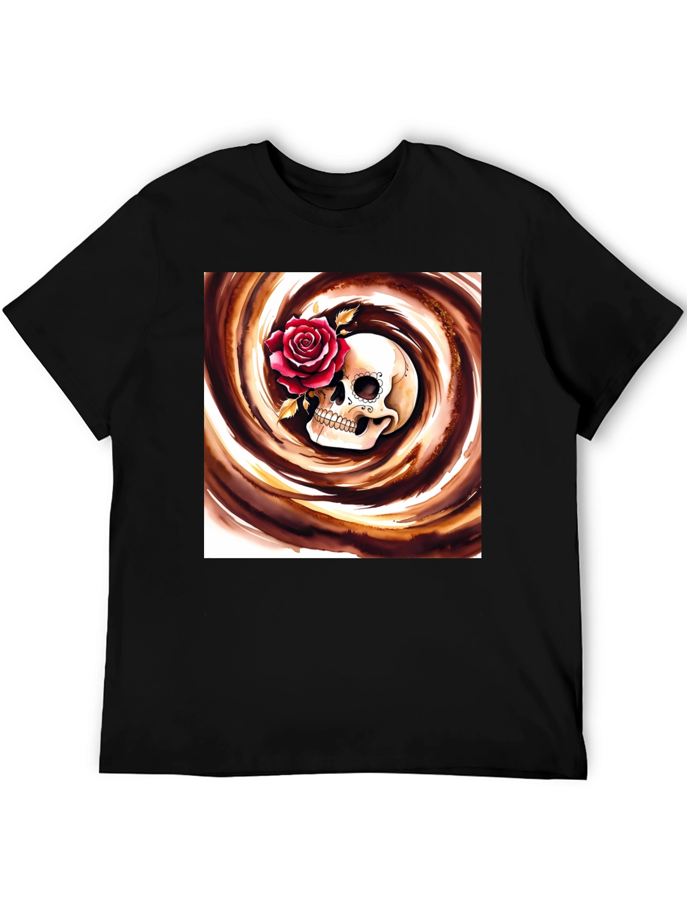 Skull & Rose Graphic Tee - Stylish Unisex T-Shirt