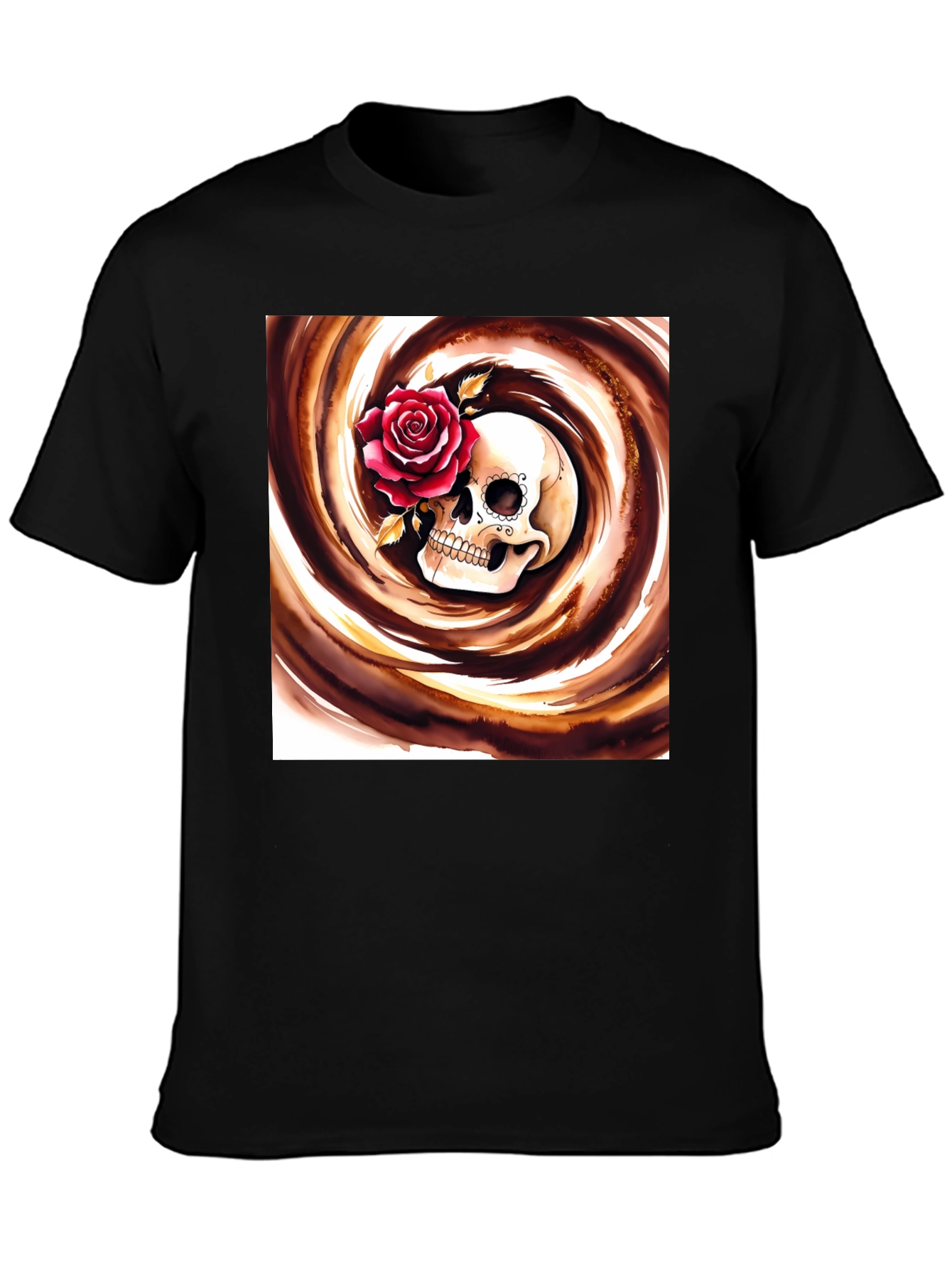Skull & Rose Graphic Tee - Stylish Unisex T-Shirt