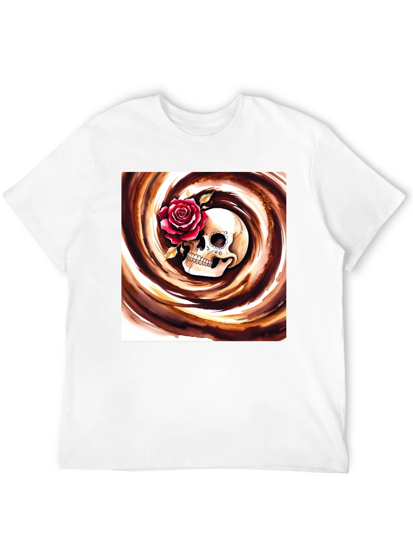 Skull & Rose Graphic Tee - Stylish Unisex T-Shirt