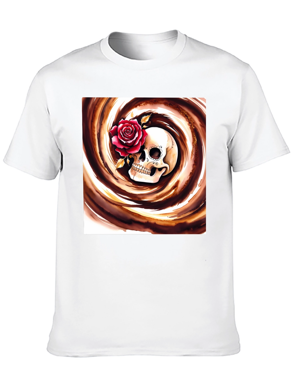 Skull & Rose Graphic Tee - Stylish Unisex T-Shirt