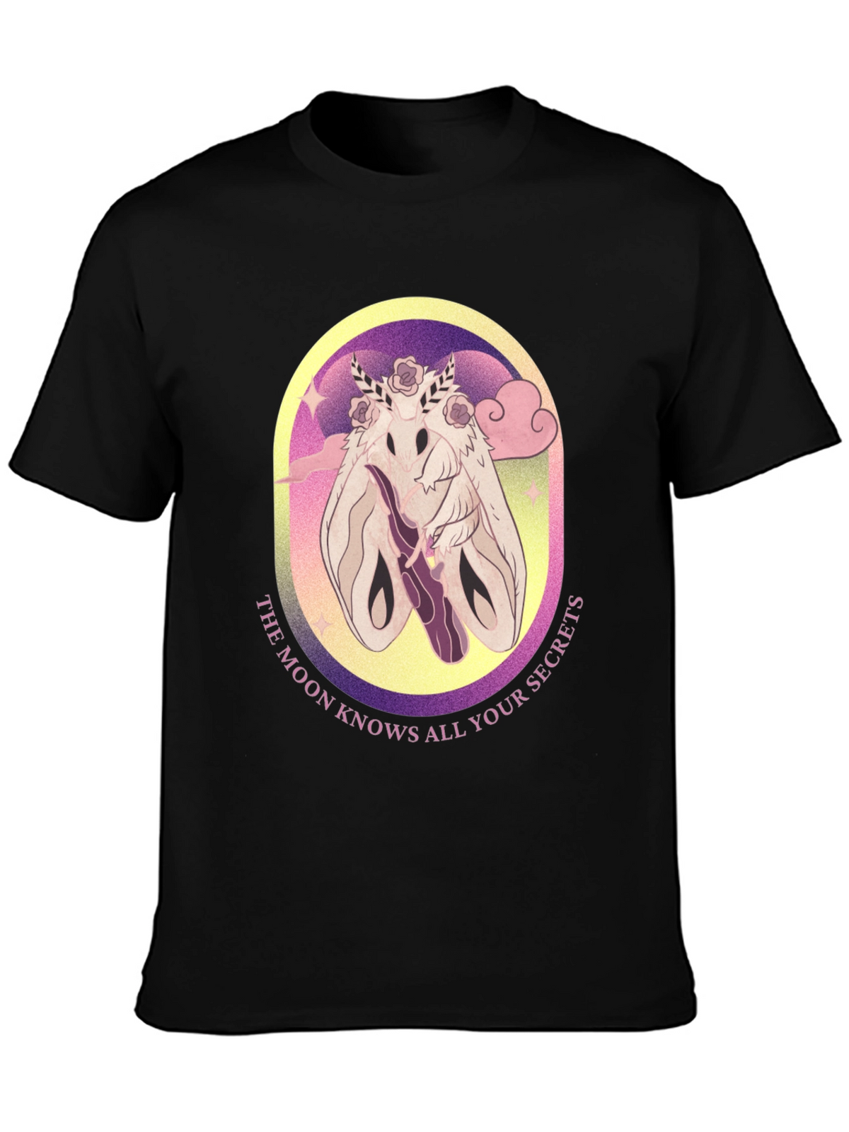 Moth Secrets Graphic Tee - Unique Design Comfortable Fit