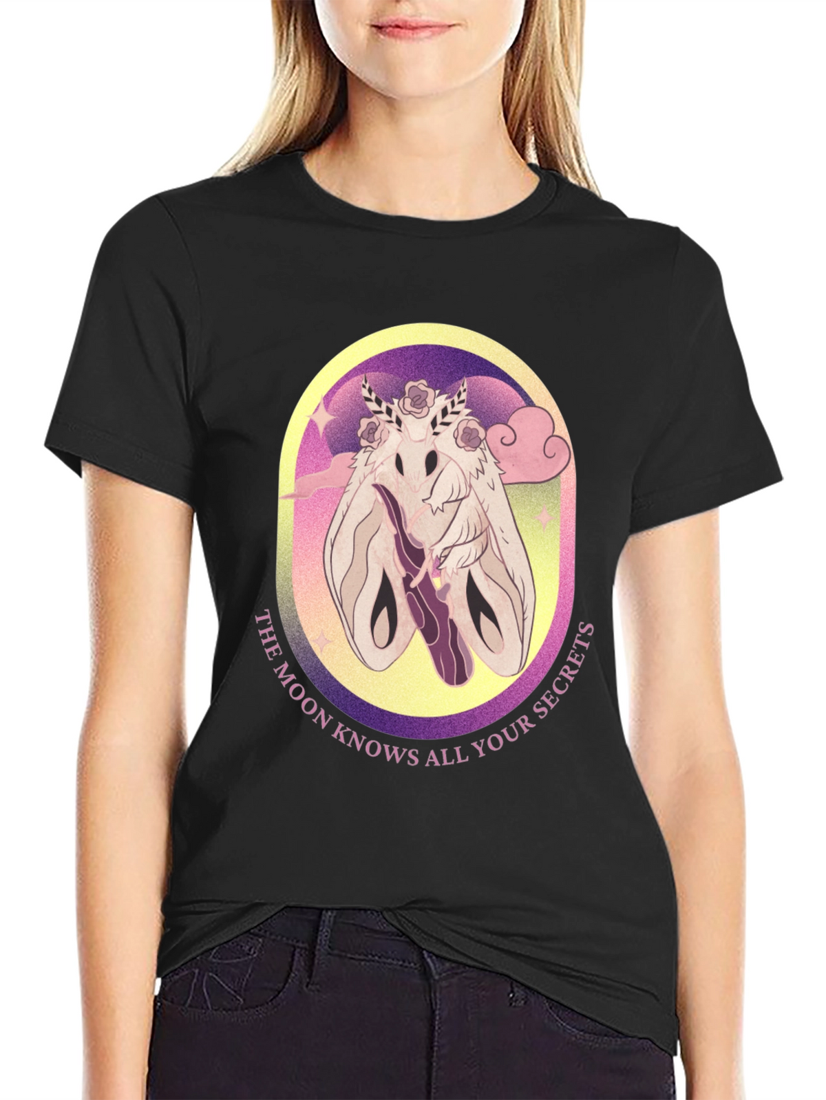 Moth Secrets Graphic Tee - Unique Design Comfortable Fit
