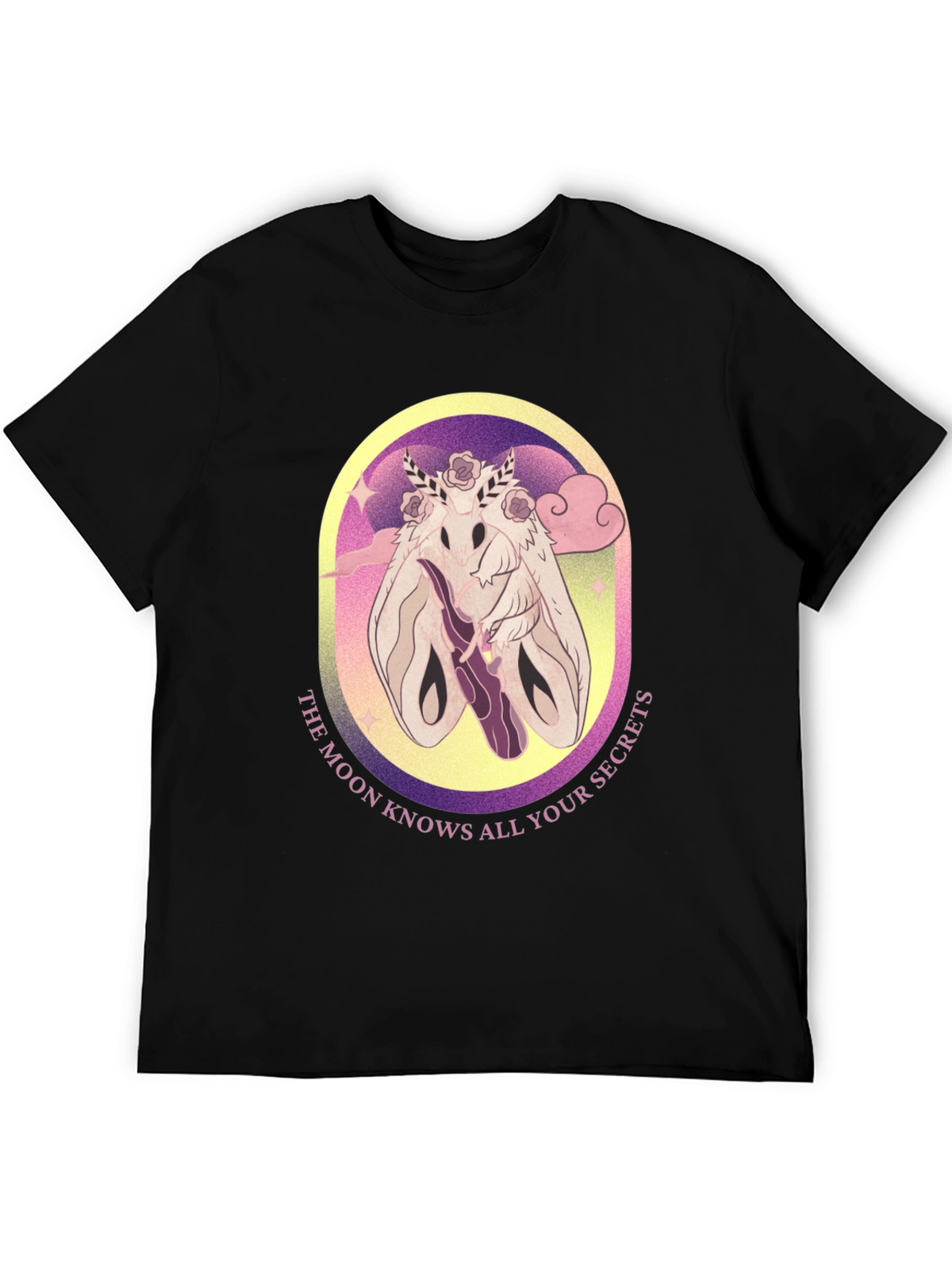 Moth Secrets Graphic Tee - Unique Design Comfortable Fit