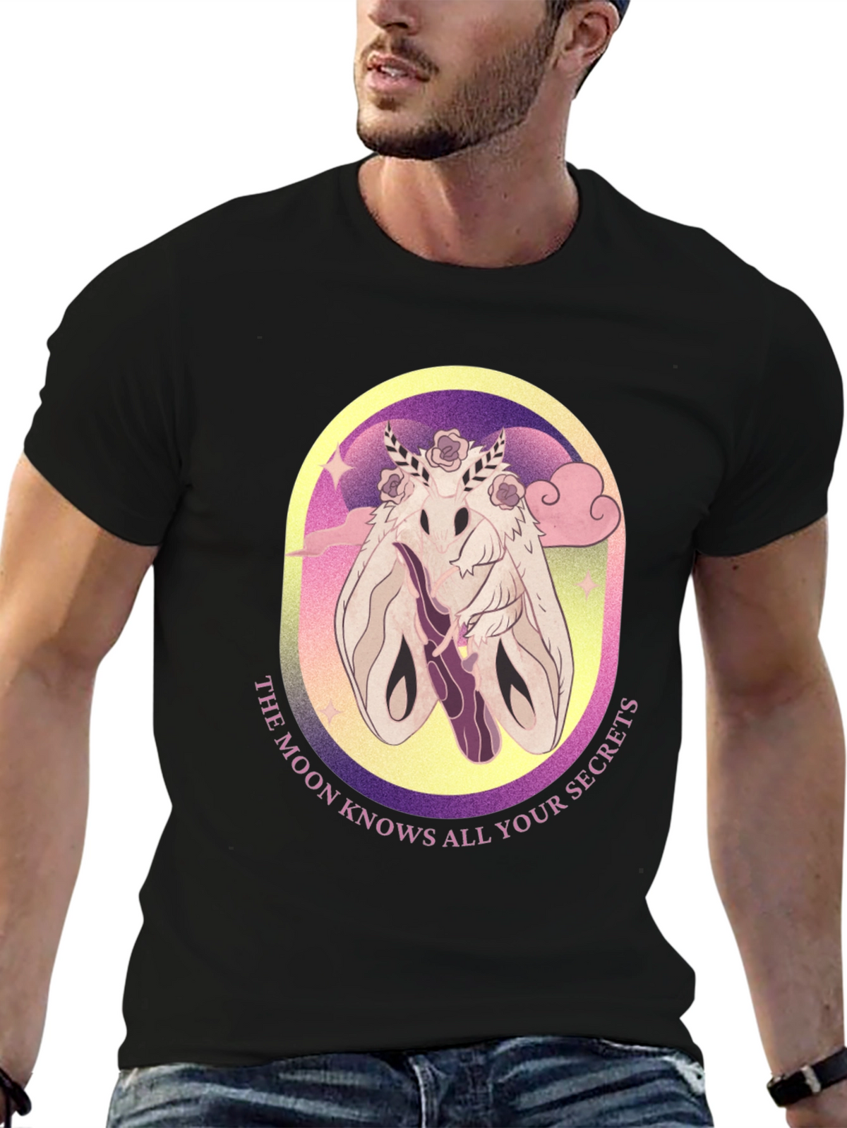 Moth Secrets Graphic Tee - Unique Design Comfortable Fit