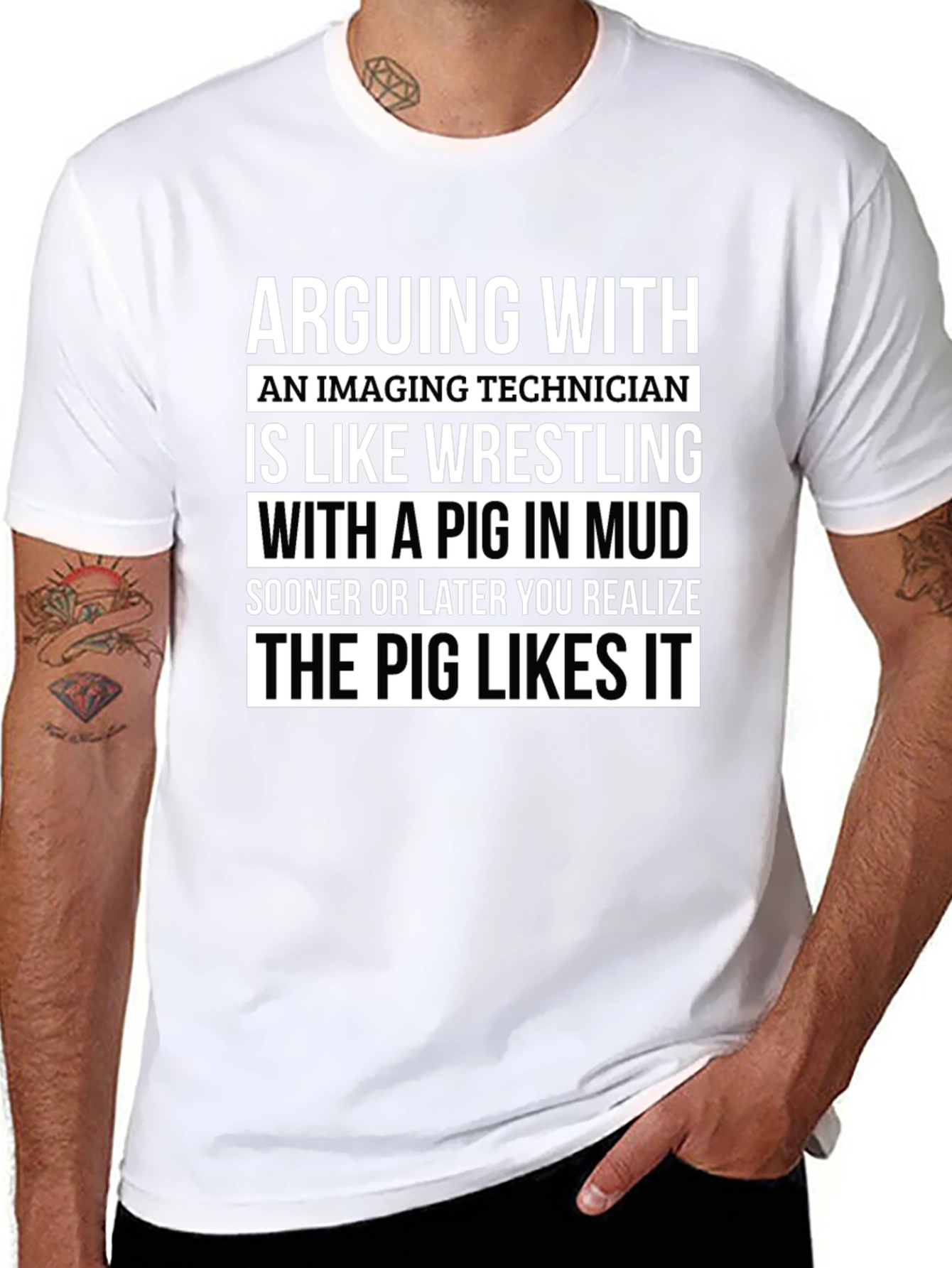 Imaging Technician Pig Wrestling T-Shirt