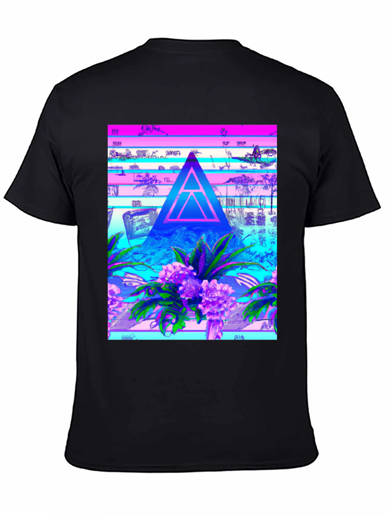Abstract Triangle Graphic Tee - Vaporwave Style