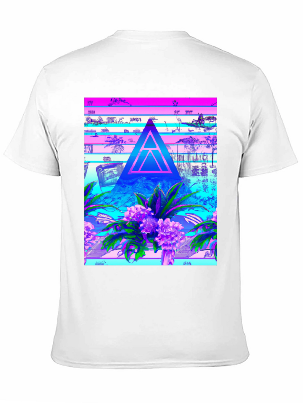 Abstract Triangle Graphic Tee - Vaporwave Style