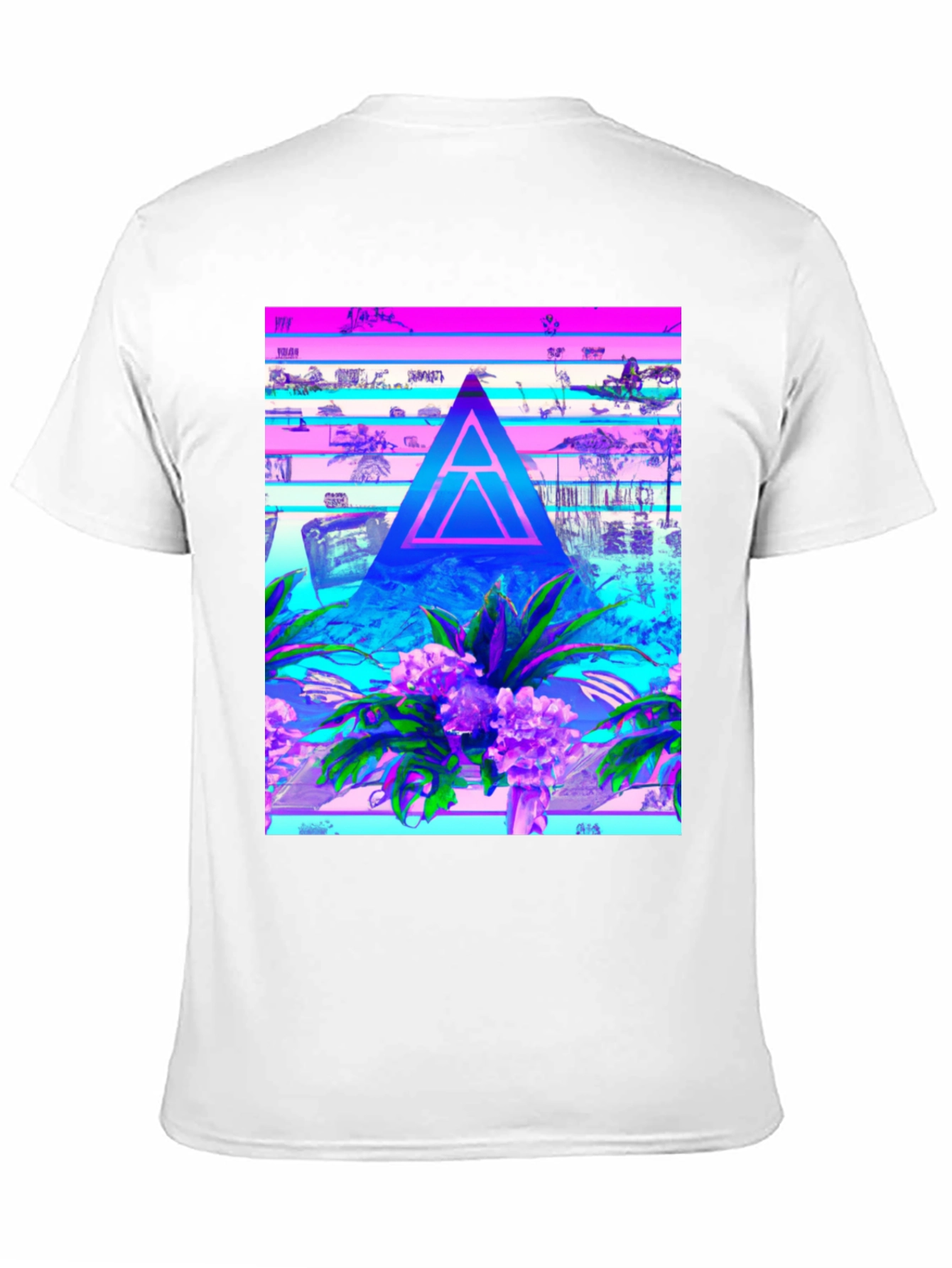 Abstract Triangle Graphic Tee - Vaporwave Style