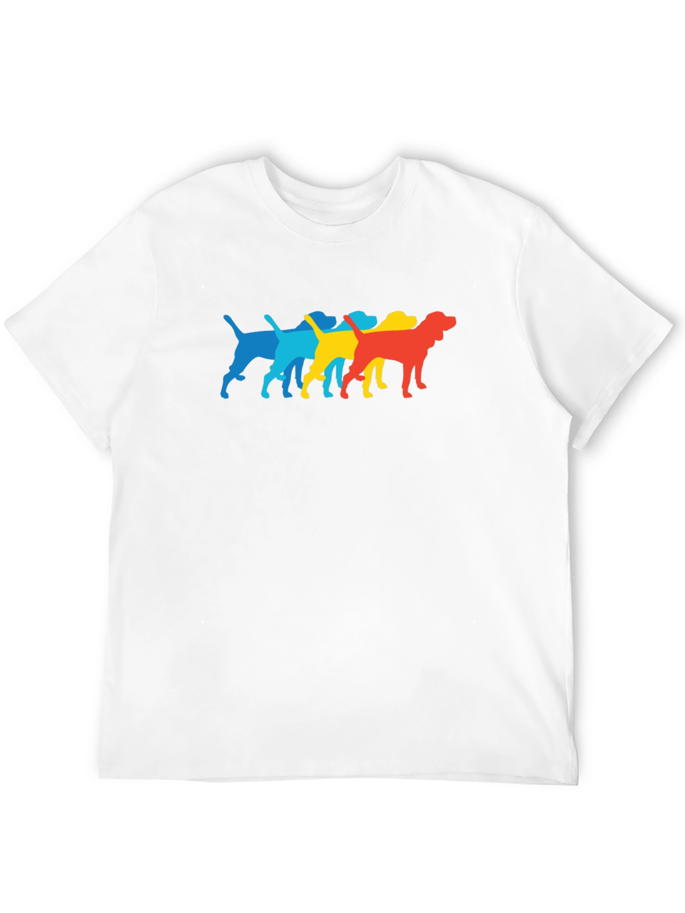 Retro Dog Breed Graphic Print Crew Neck T-Shirt