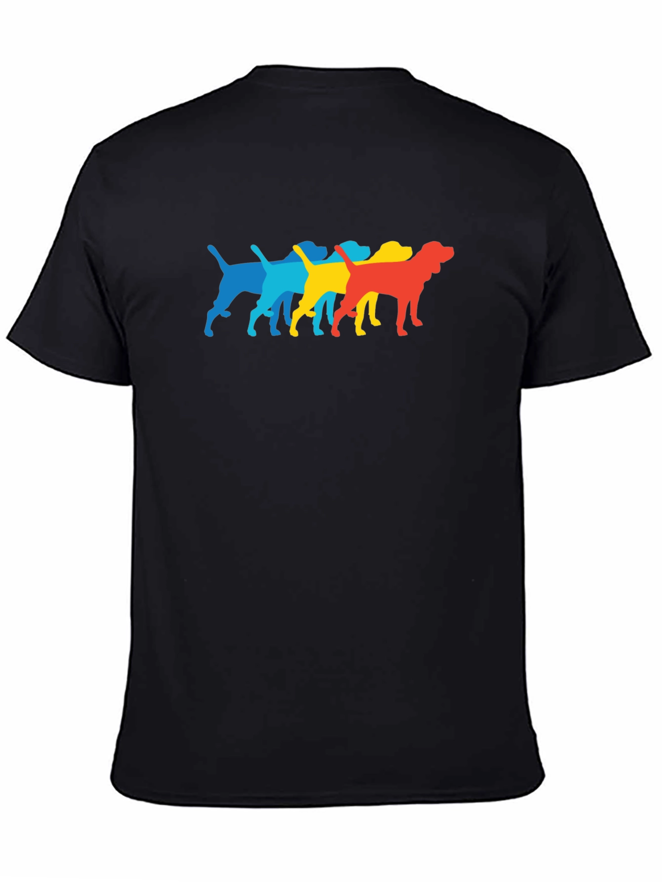 Retro Dog Breed Graphic Print Crew Neck T-Shirt
