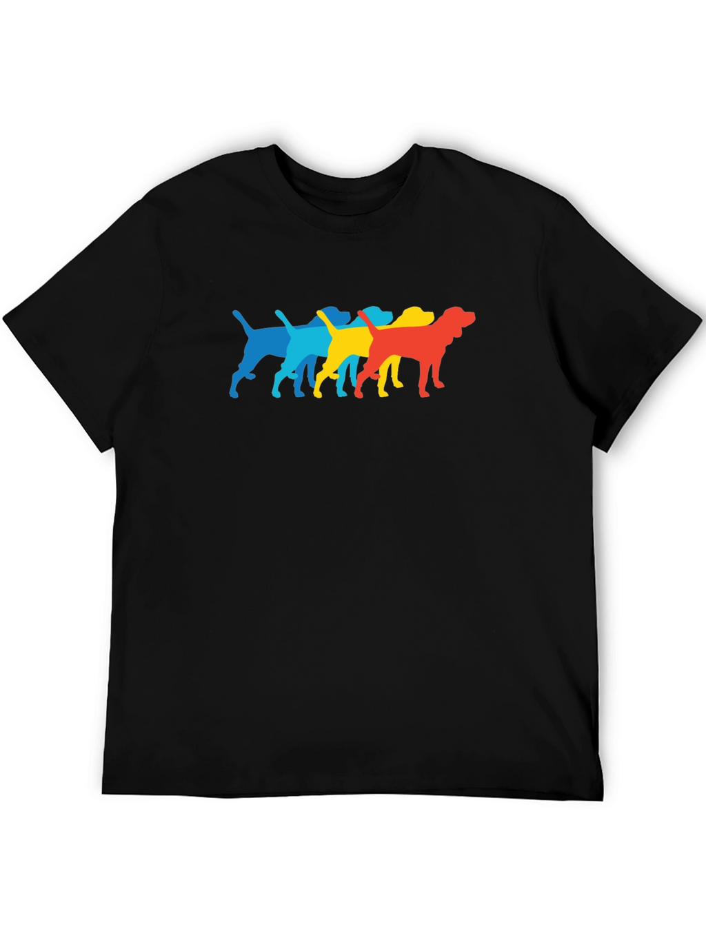 Retro Dog Breed Graphic Print Crew Neck T-Shirt