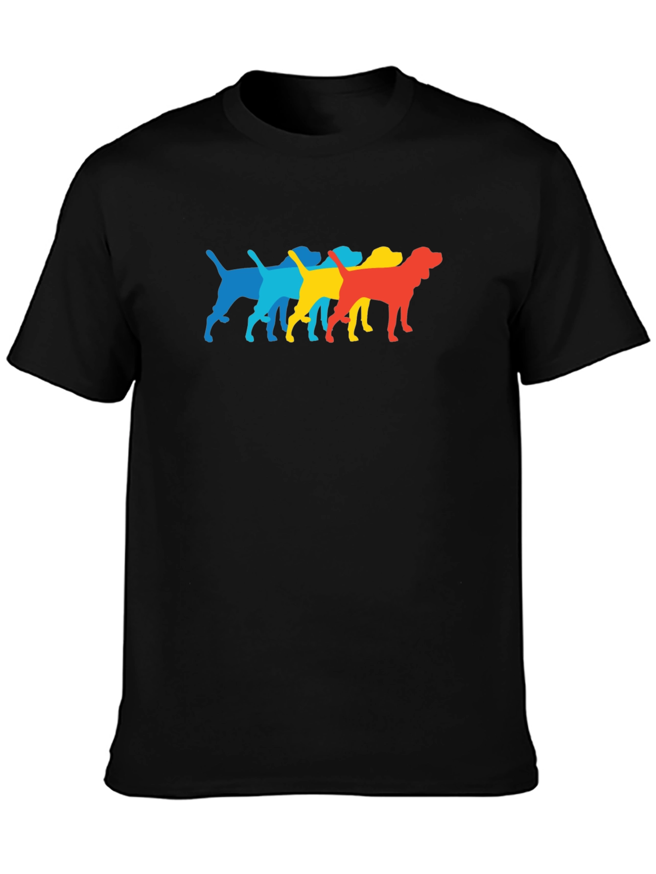 Retro Dog Breed Graphic Print Crew Neck T-Shirt