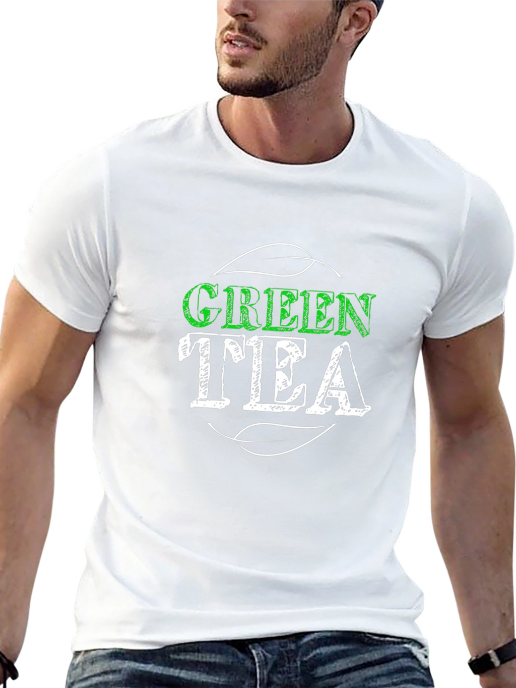 Green Tea Graphic Tee - Trendy Casual Shirt