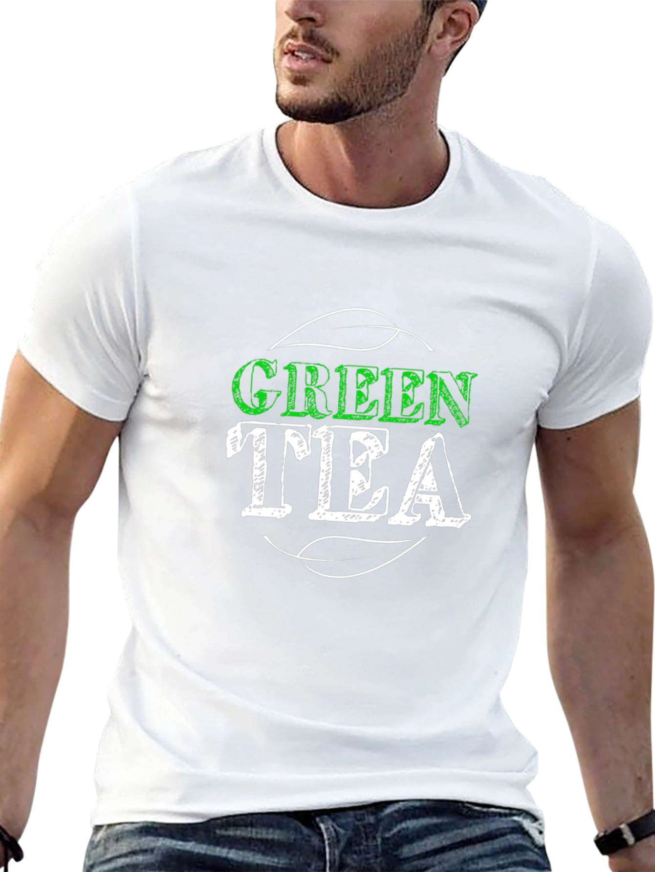 Green Tea Graphic Tee - Trendy Casual Shirt