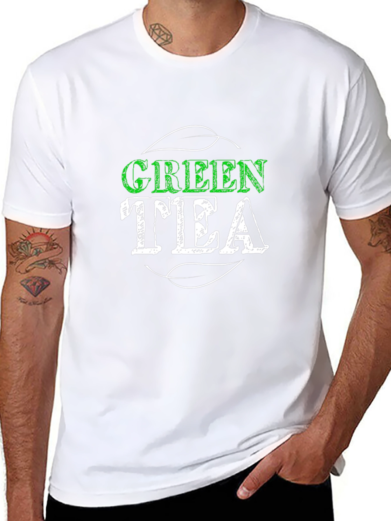 Green Tea Graphic Tee - Trendy Casual Shirt