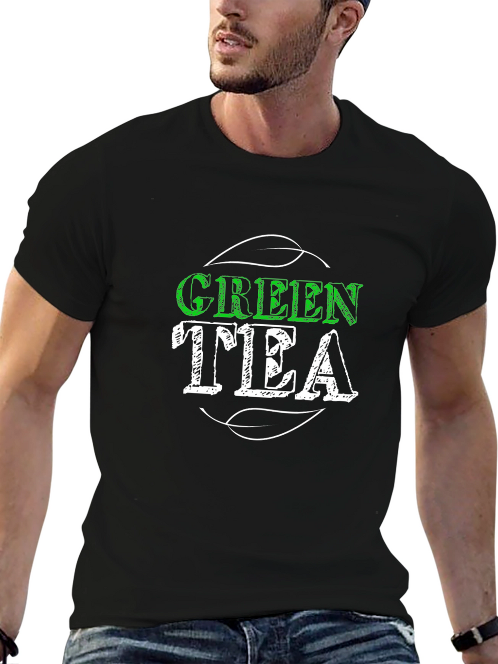 Green Tea Graphic Tee - Trendy Casual Shirt