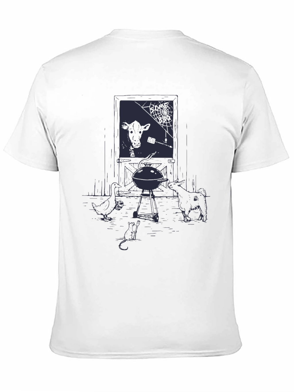Black Graphic Tee - Backyard BBQ Design