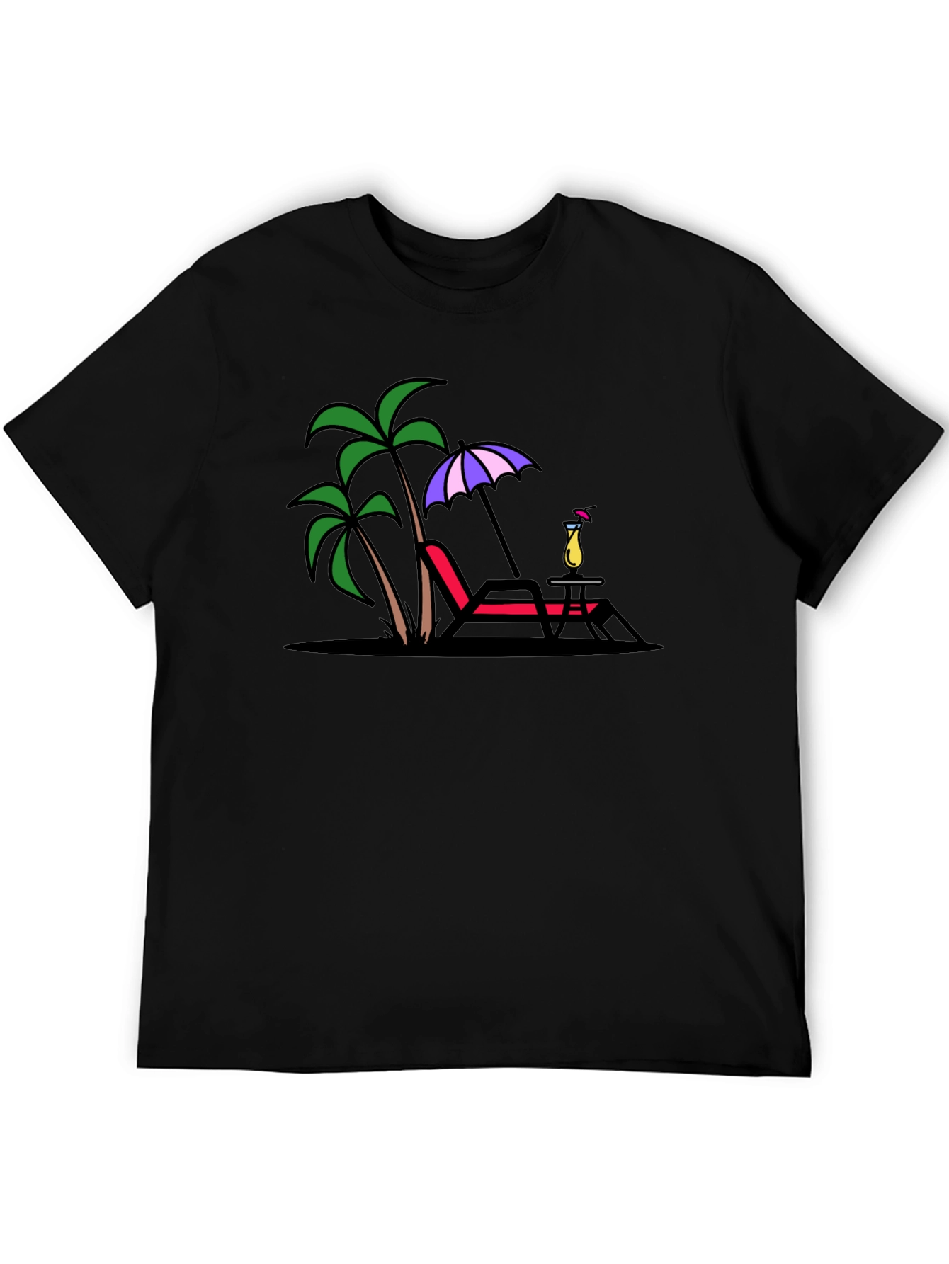 Relaxing Beach Scene Graphic T-Shirt