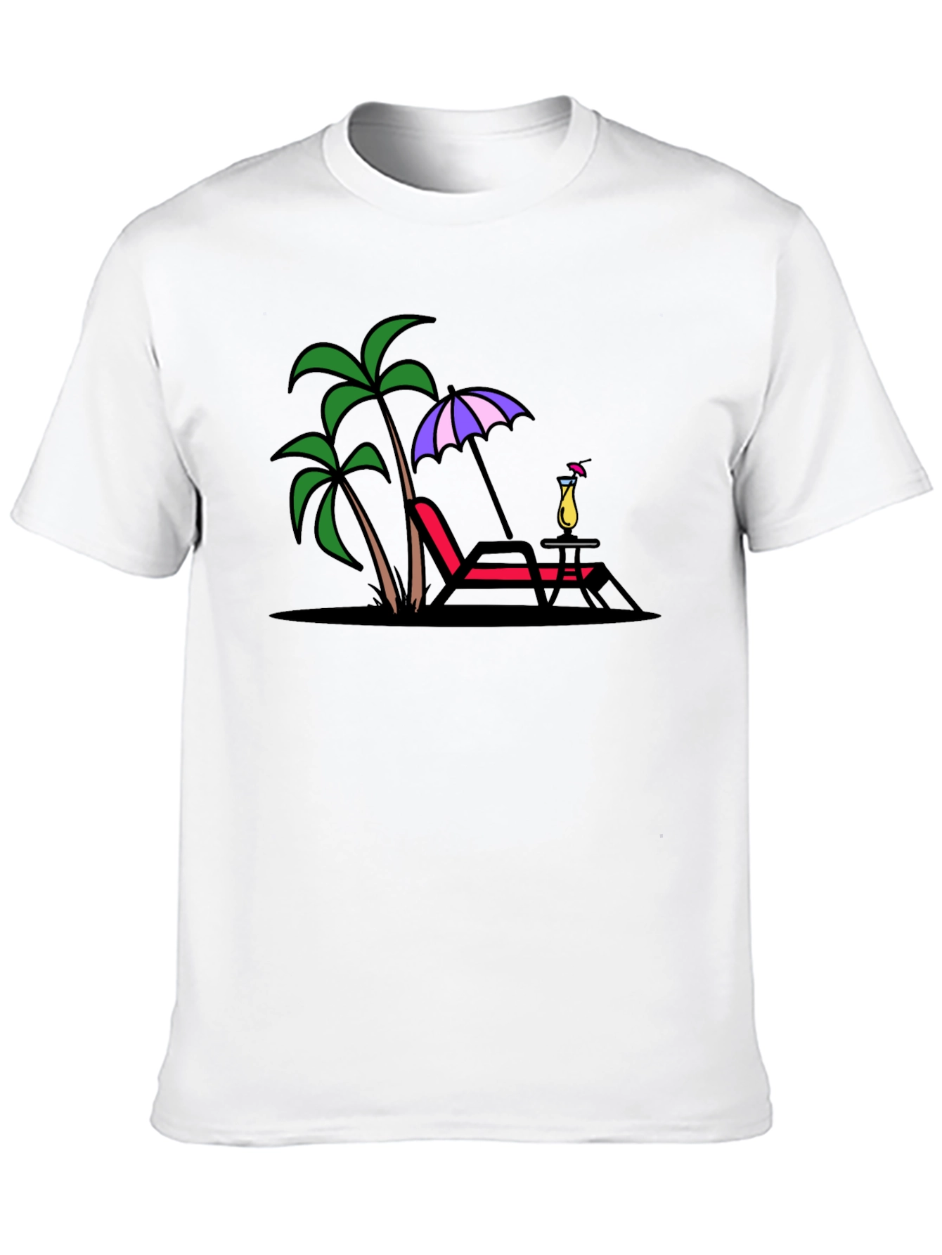 Relaxing Beach Scene Graphic T-Shirt