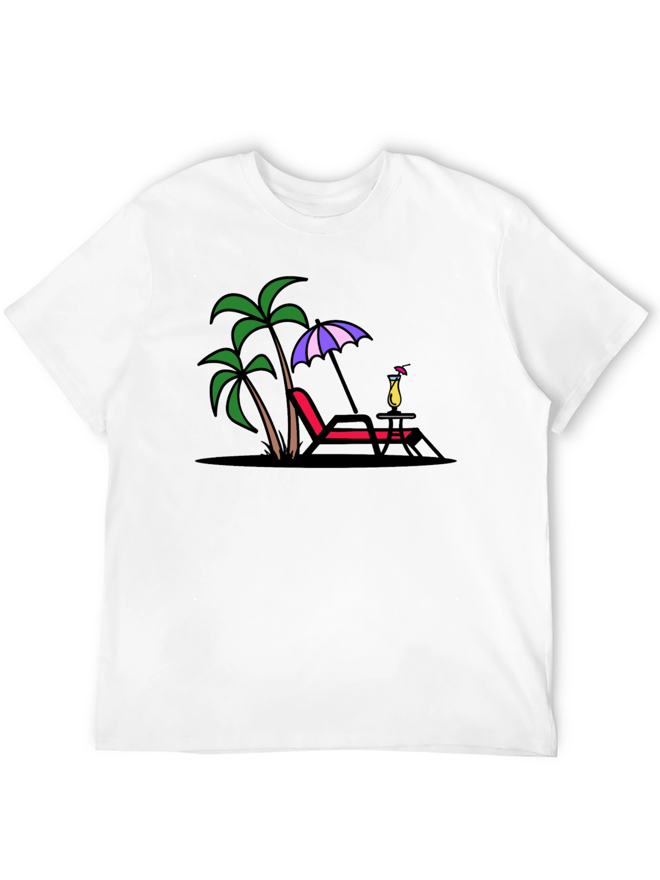 Relaxing Beach Scene Graphic T-Shirt