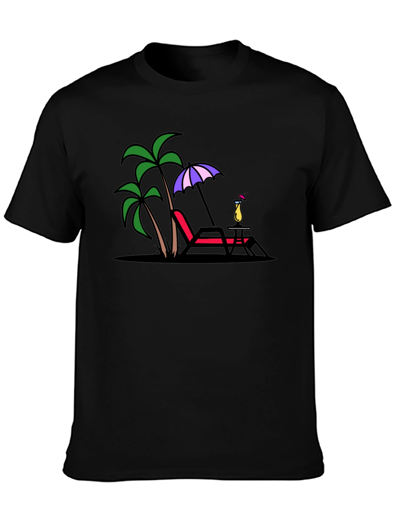 Relaxing Beach Scene Graphic T-Shirt